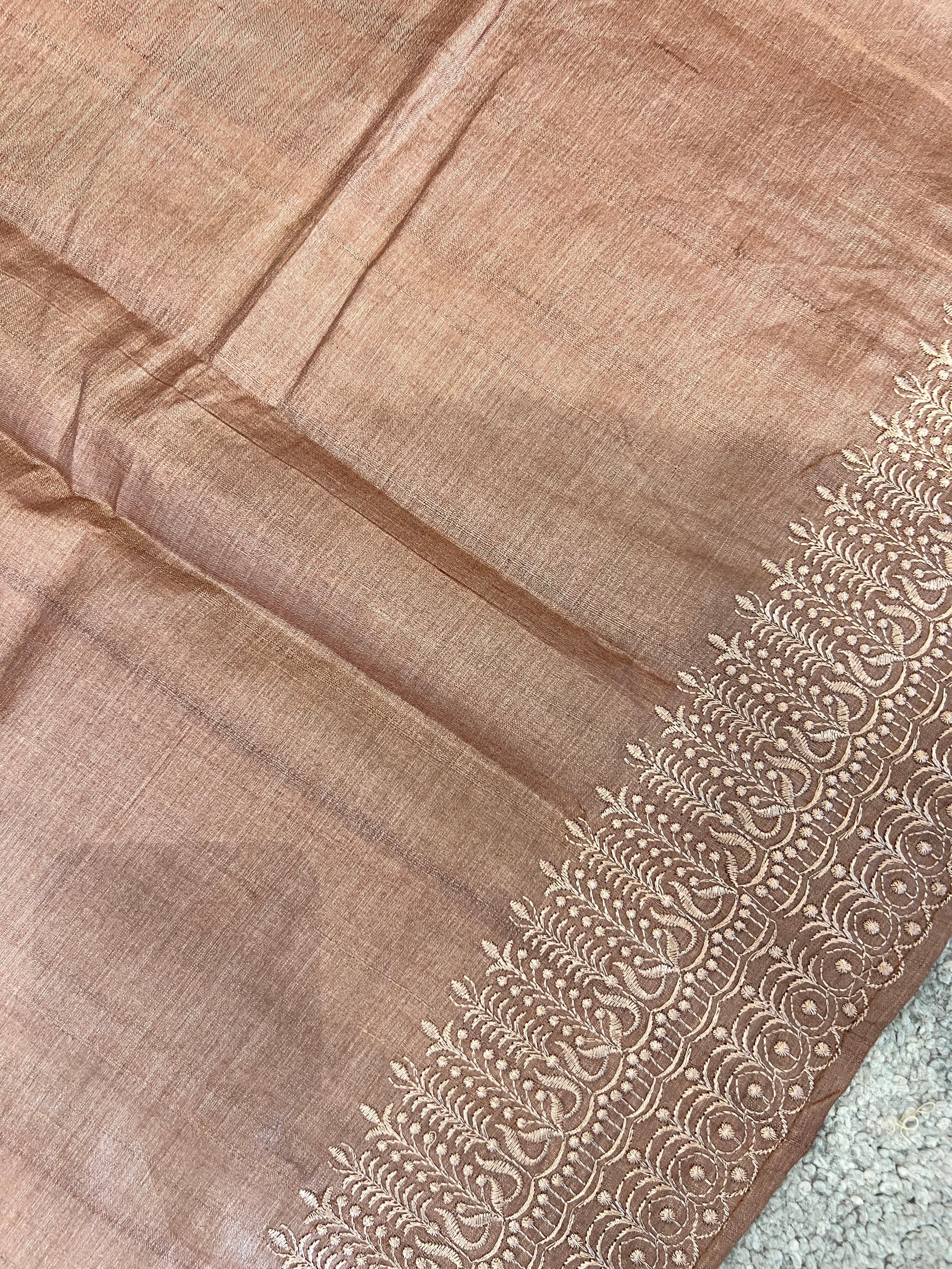 Computerized Embroidery Desi Tussar Saree | SBP777