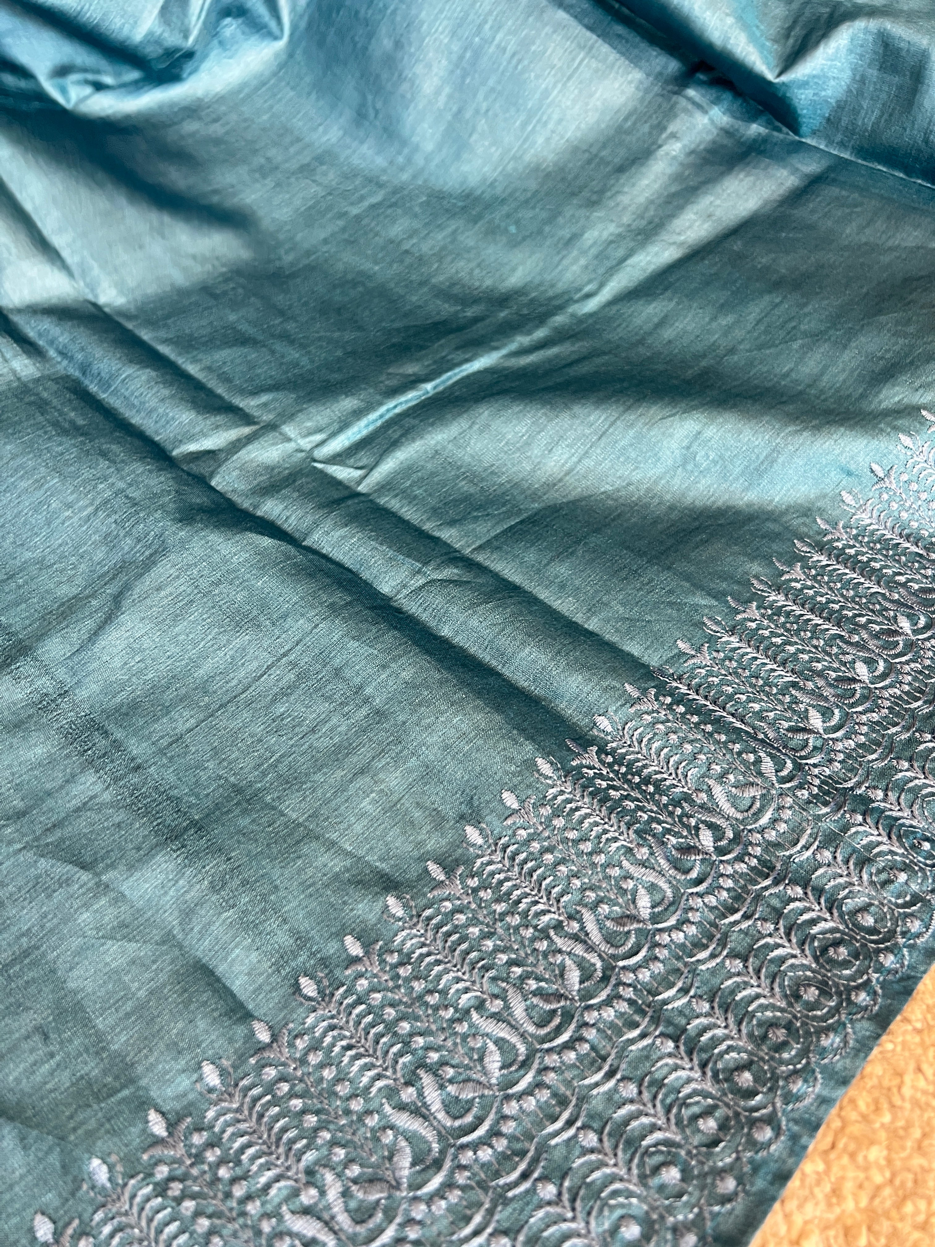 Computerized Embroidery Desi Tussar Saree | SBP776