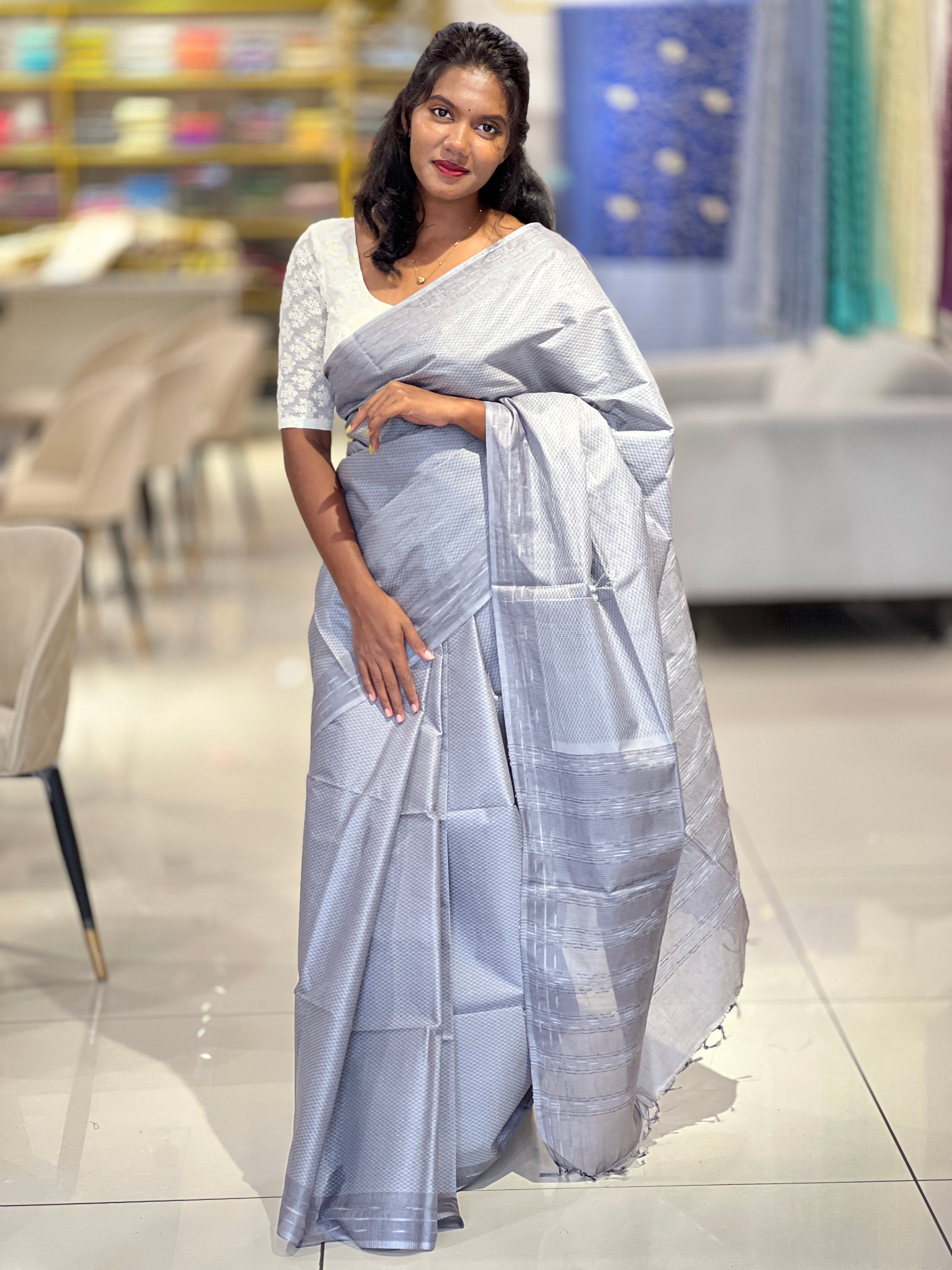 Kesiya & Thread Weaved Semi Tussar Saree | PNS144