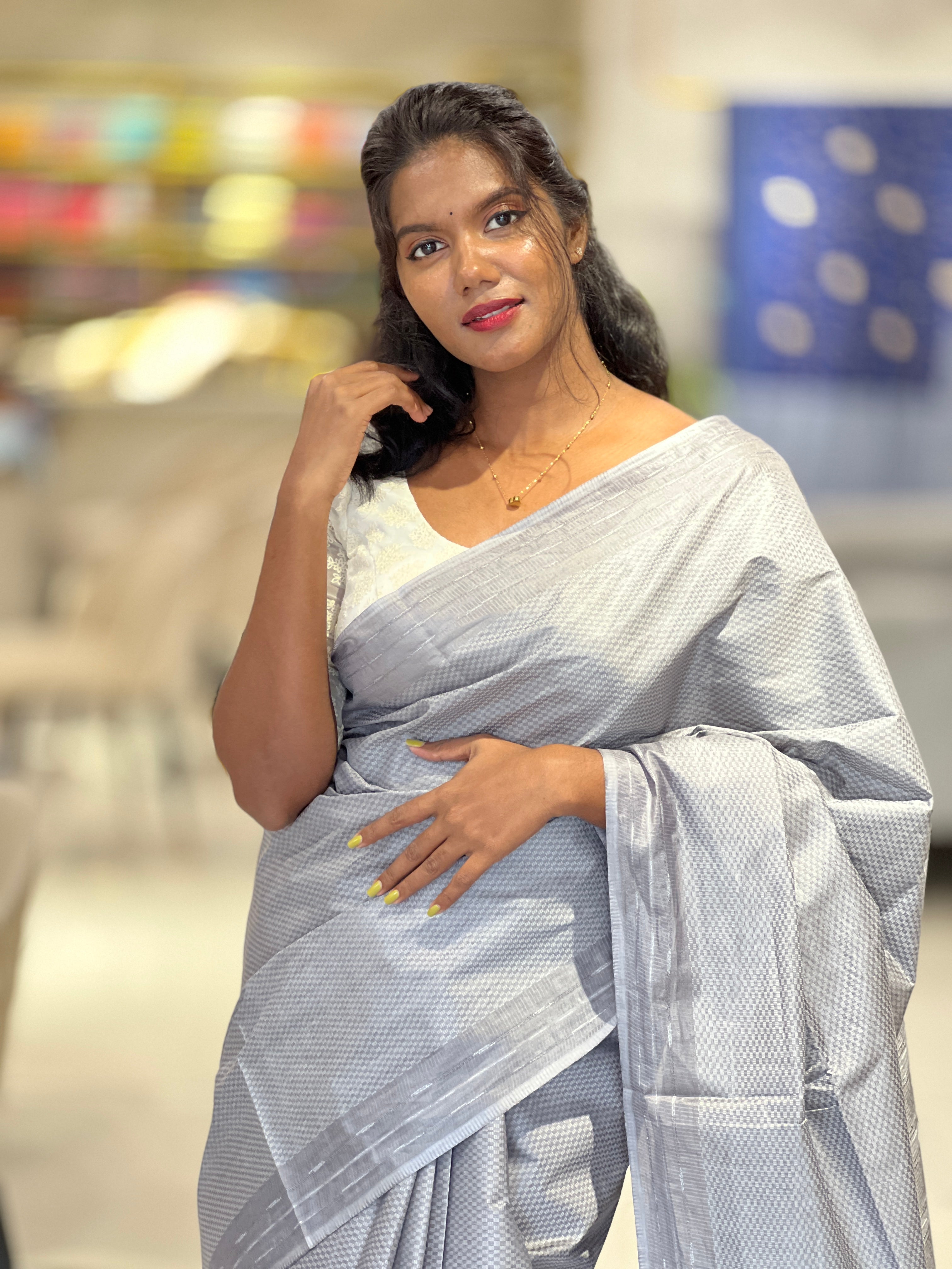 Kesiya & Thread Weaved Semi Tussar Saree | PNS144