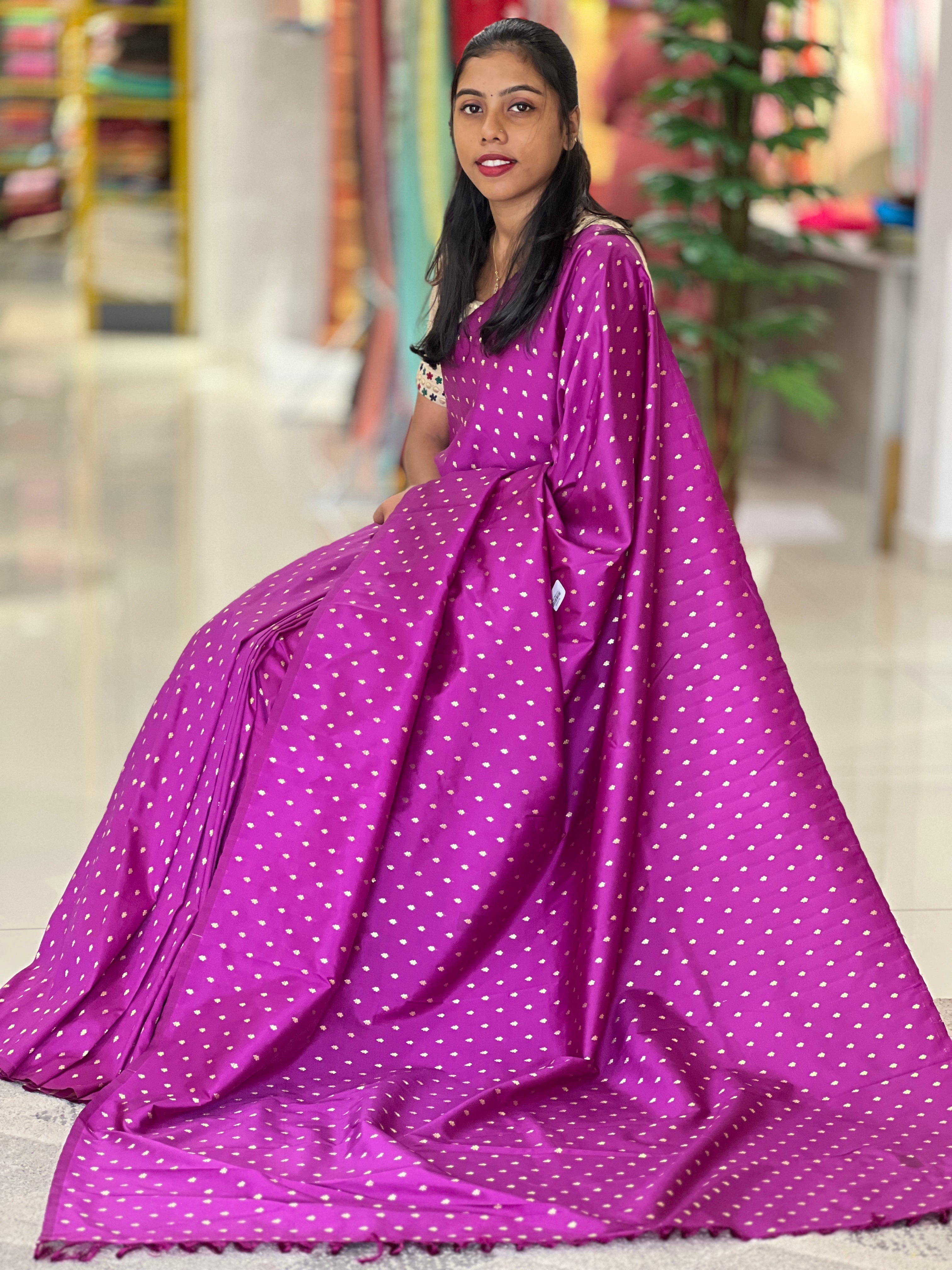 Zari Buta Detailed Blended Silk Saree | PDS128