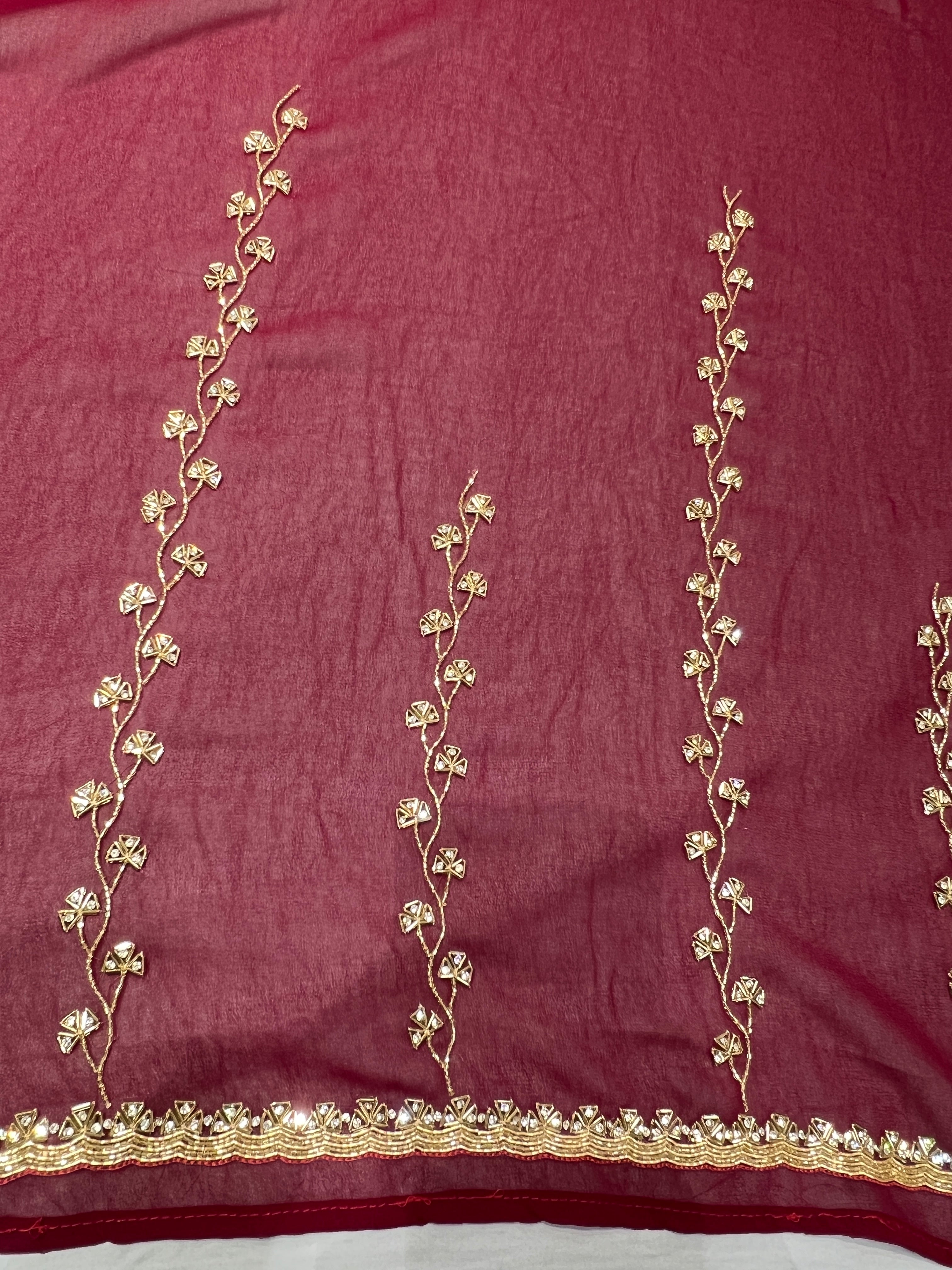 Jarkan Stone Work Georgette Saree | ISP136