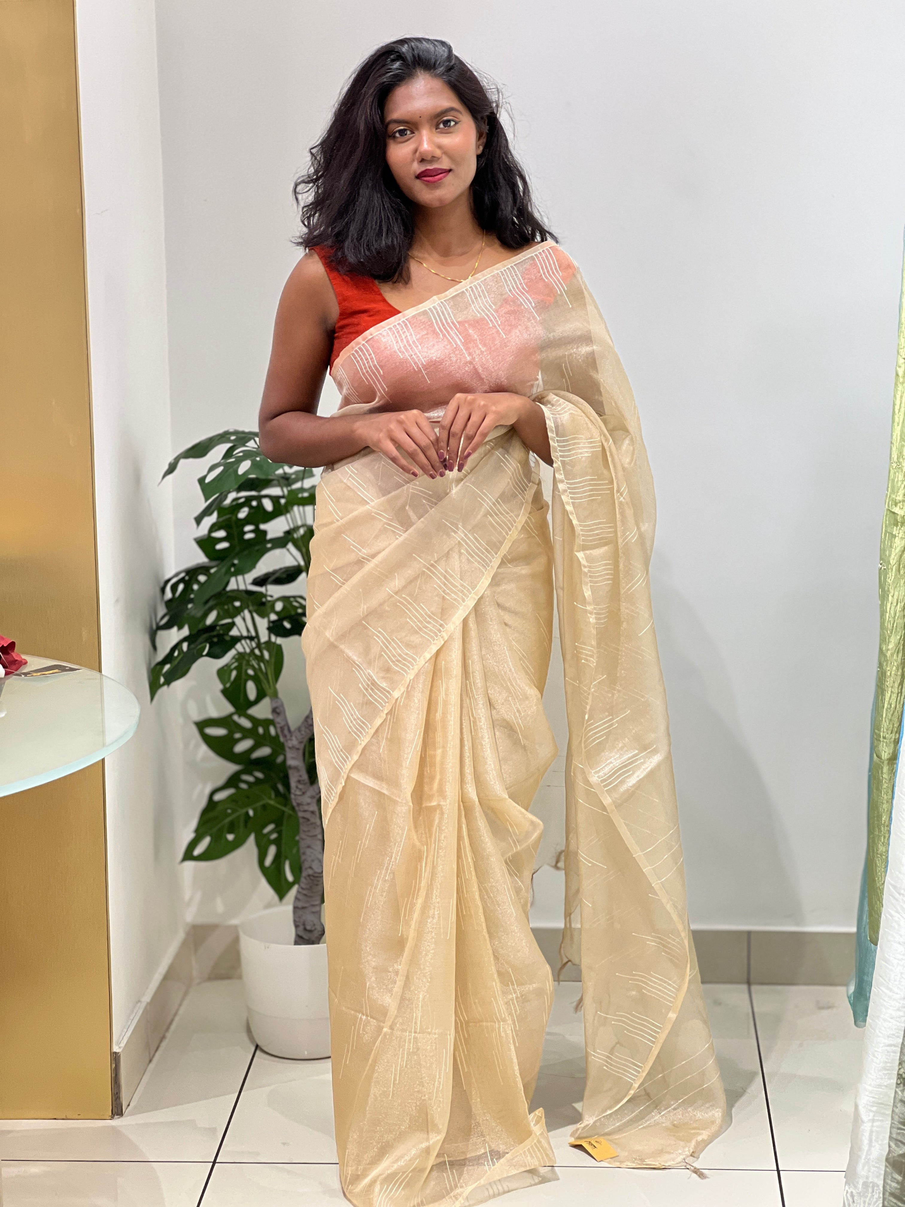 Kesia Woven Tissue Saree | SK460