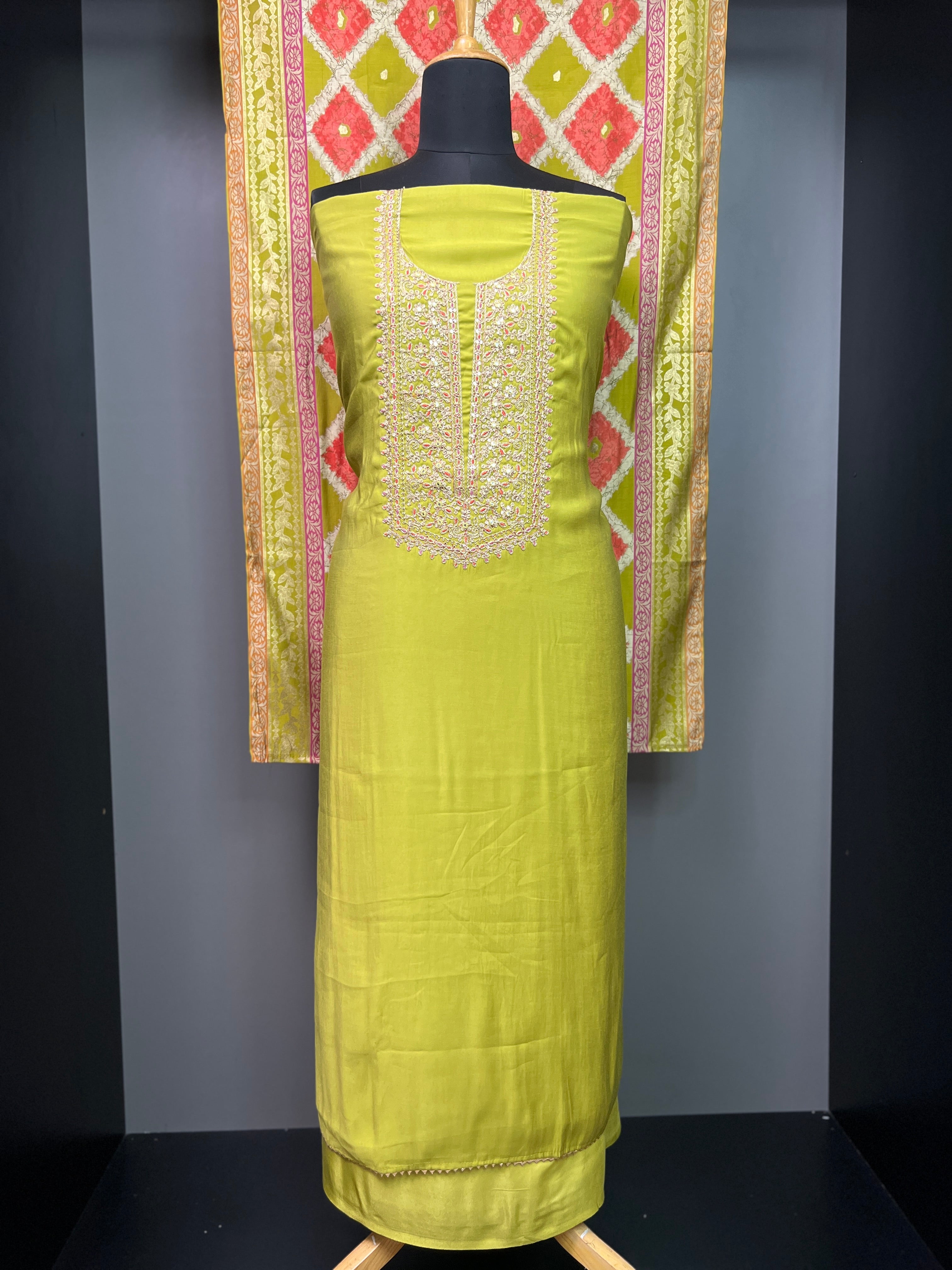 Zari Embroidered Chanderi Silk Finish Salwar Set | SW2041