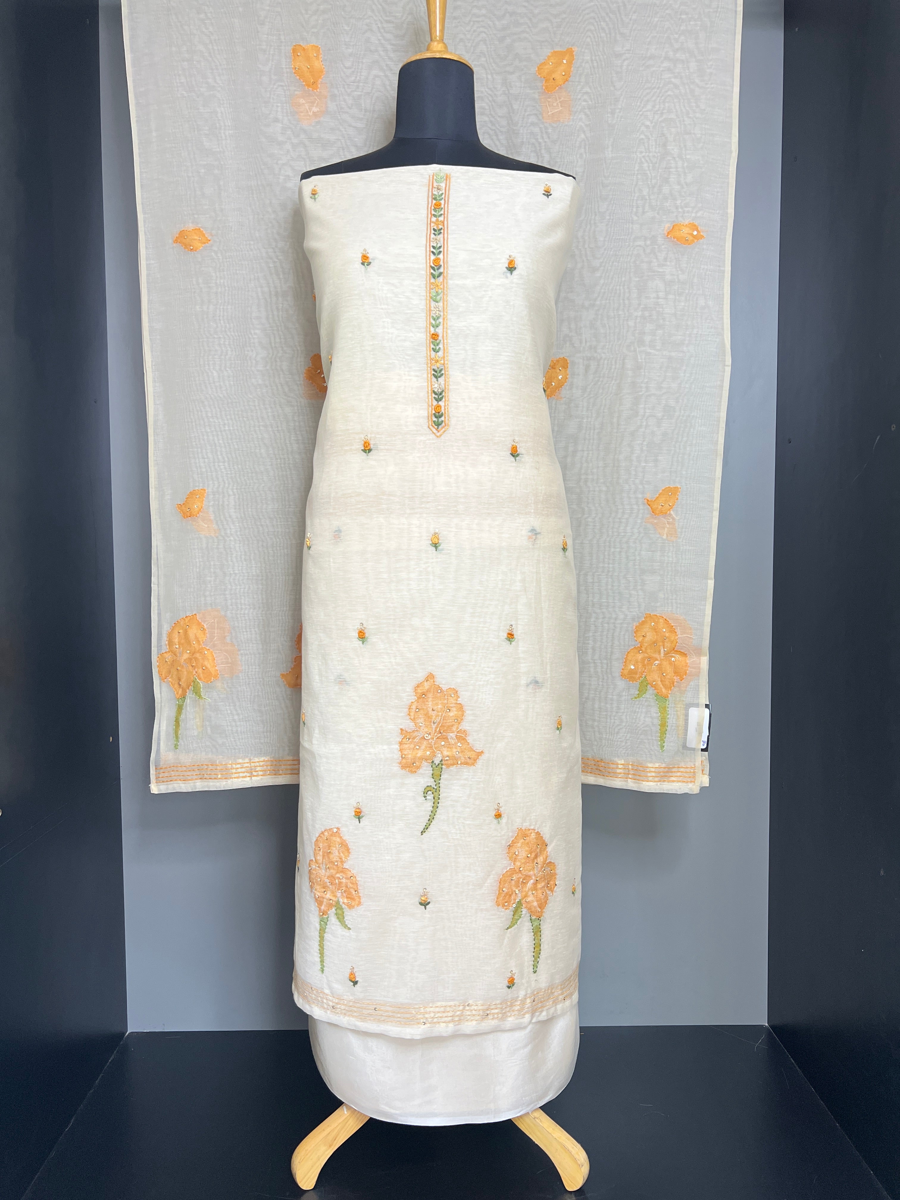 Jamdani Weaving Chanderi Salwar Set | LV489