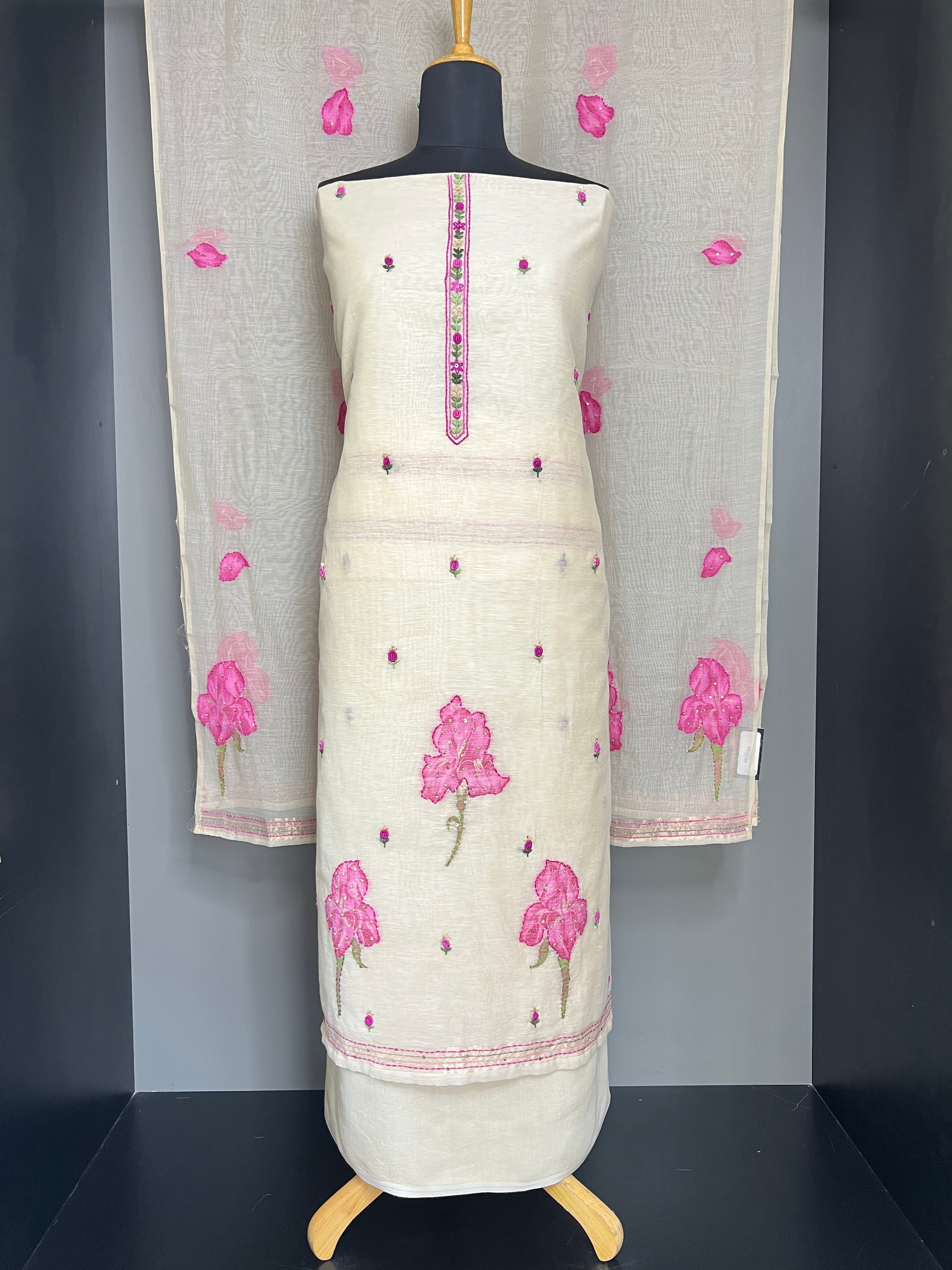 Jamdani Weaving Chanderi Salwar Set | LV490