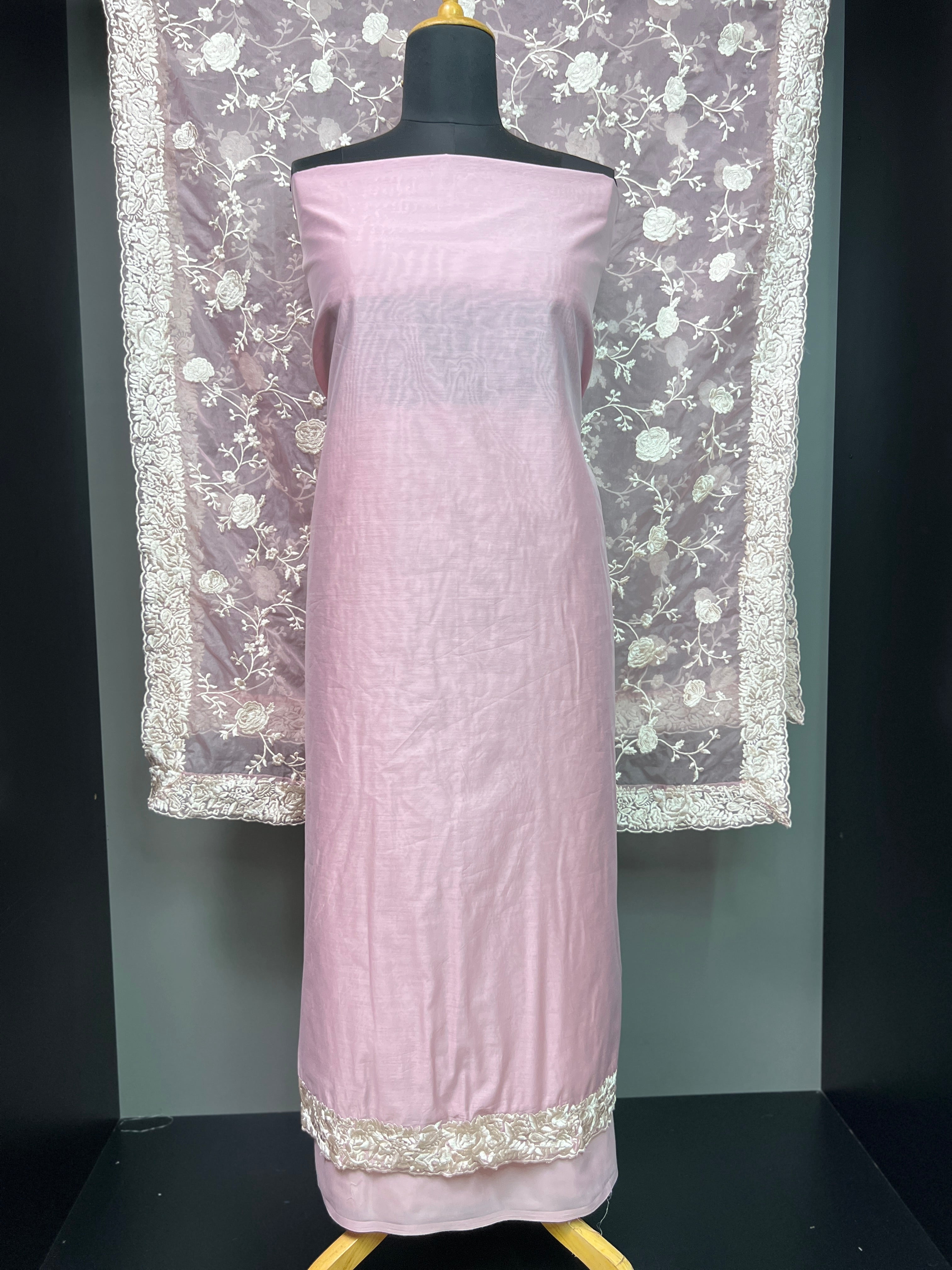 Floral Embroidery Chanderi Salwar Set | SBP891