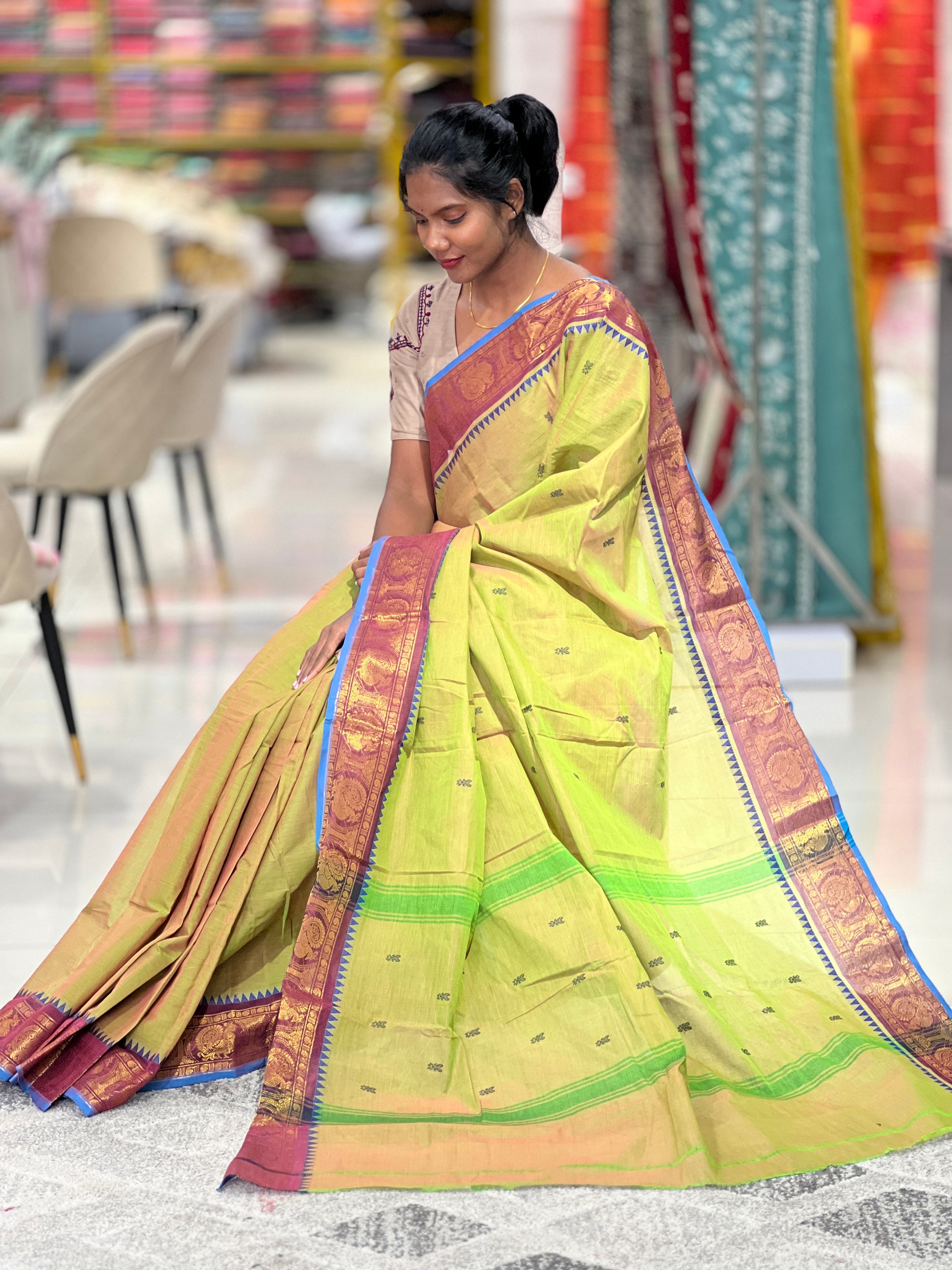 Traditional Kanchi Cotton Saree | VR218