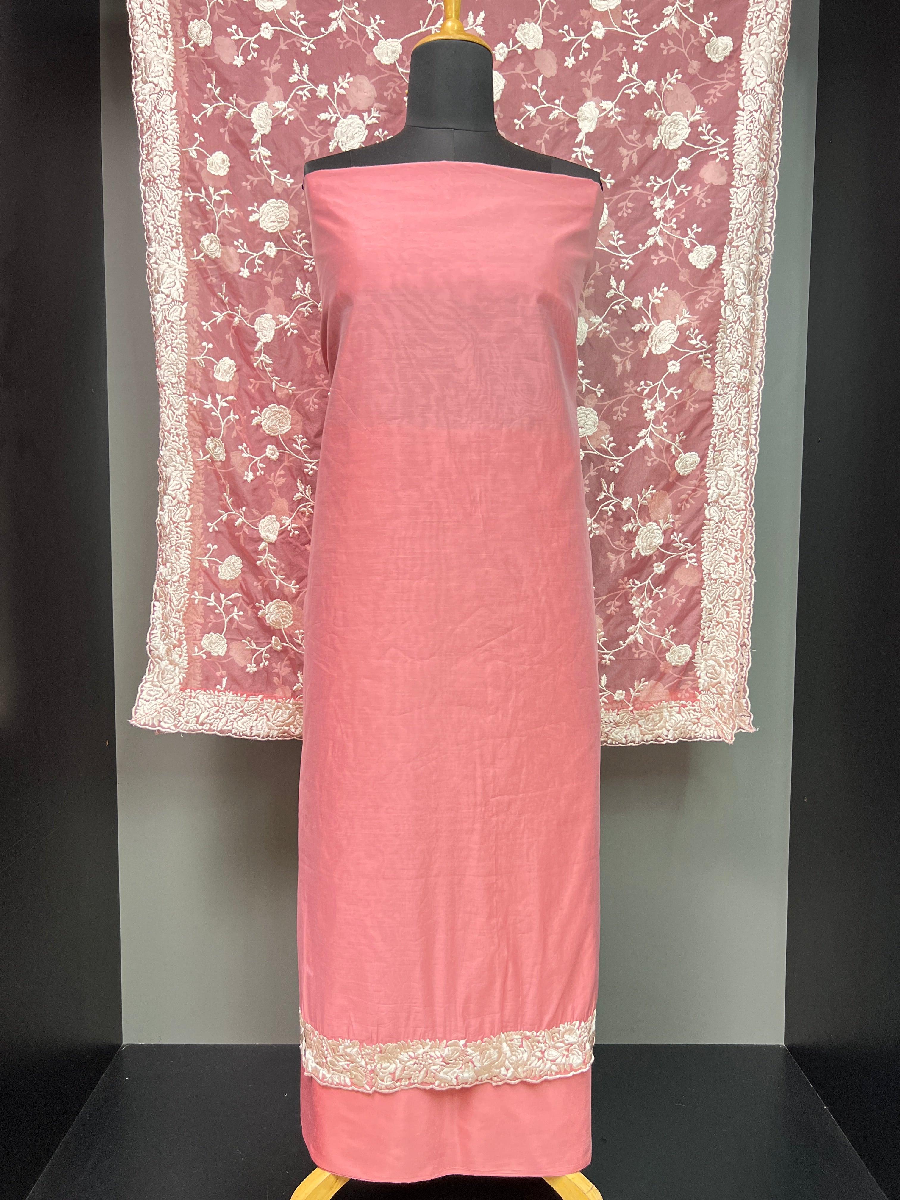 Floral Embroidery Chanderi Salwar Set | SBP893