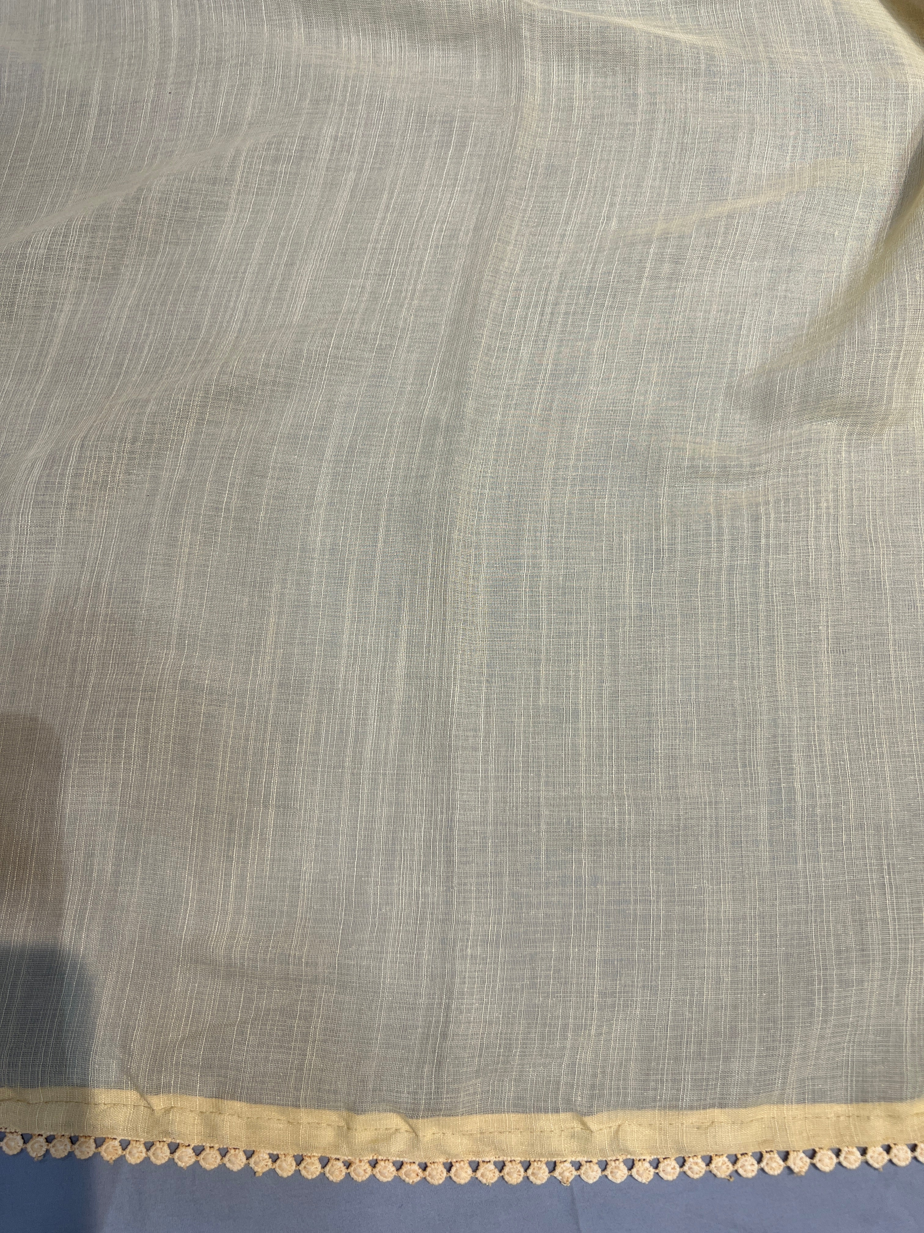 Machine Embroidery Detailed Linen Cotton Saree | BLD1501