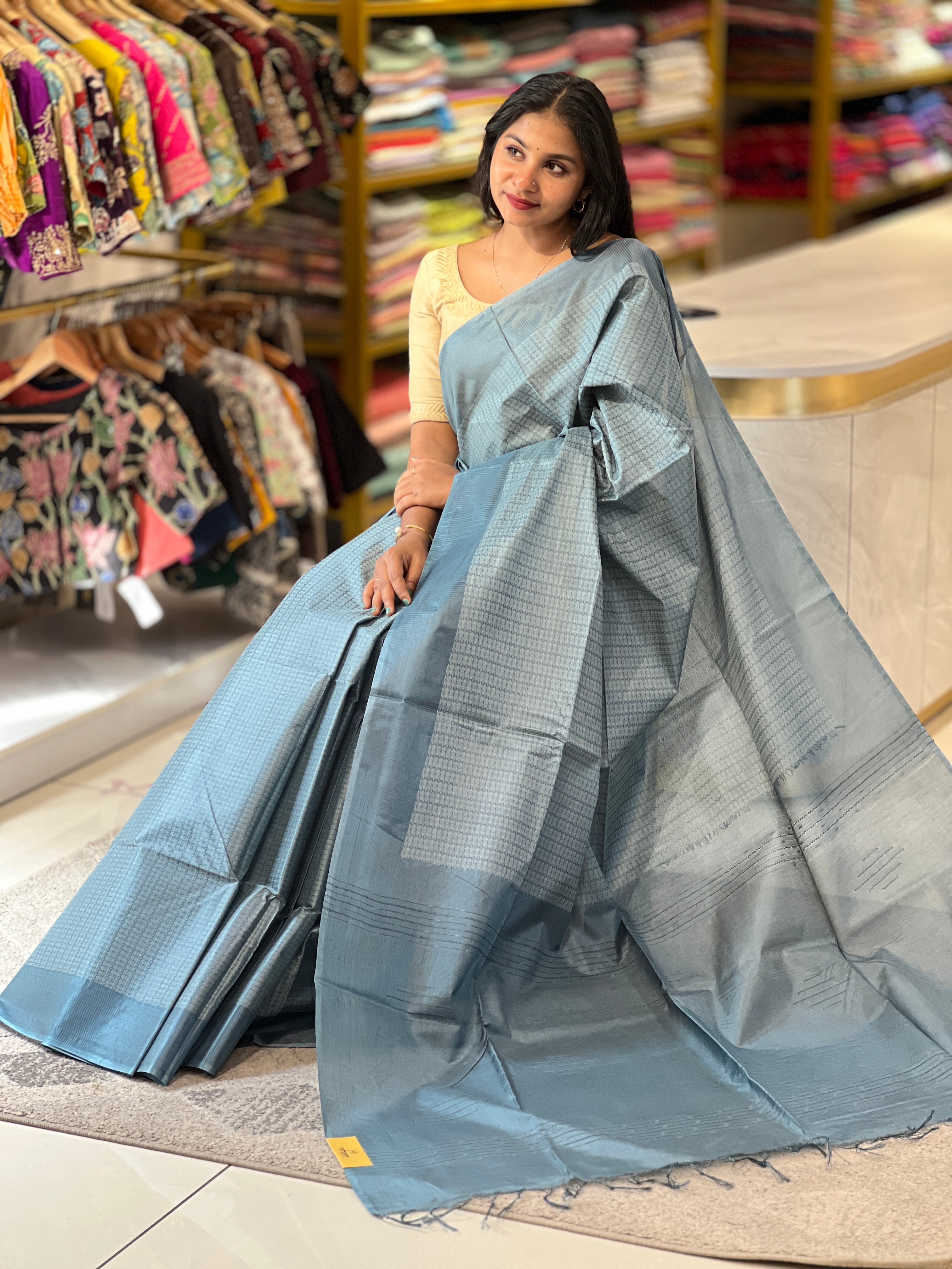 Thread Weaving Tussar Finish Saree | PNS118