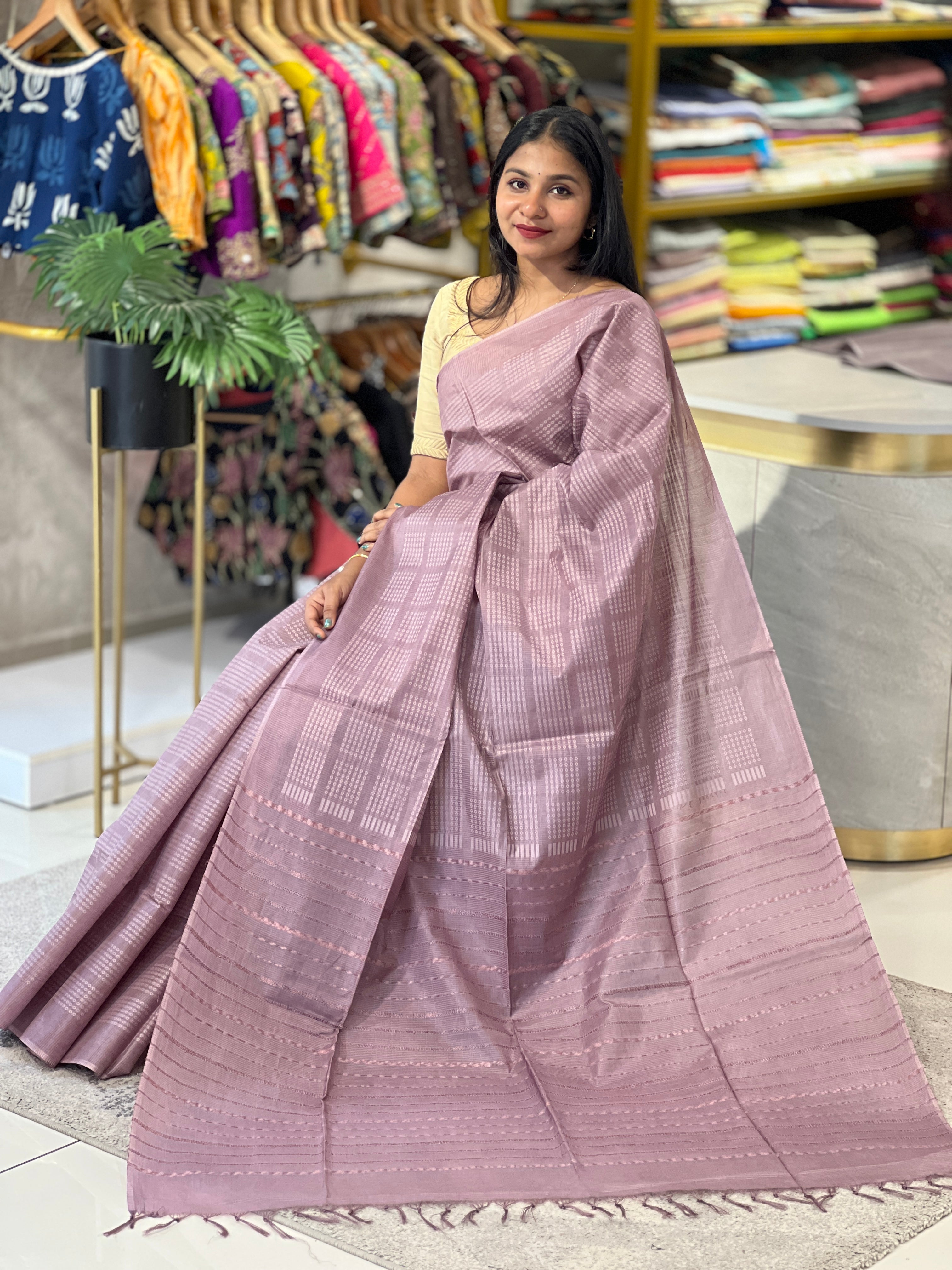 Thread Weaving Tussar Finish Saree | PNS140