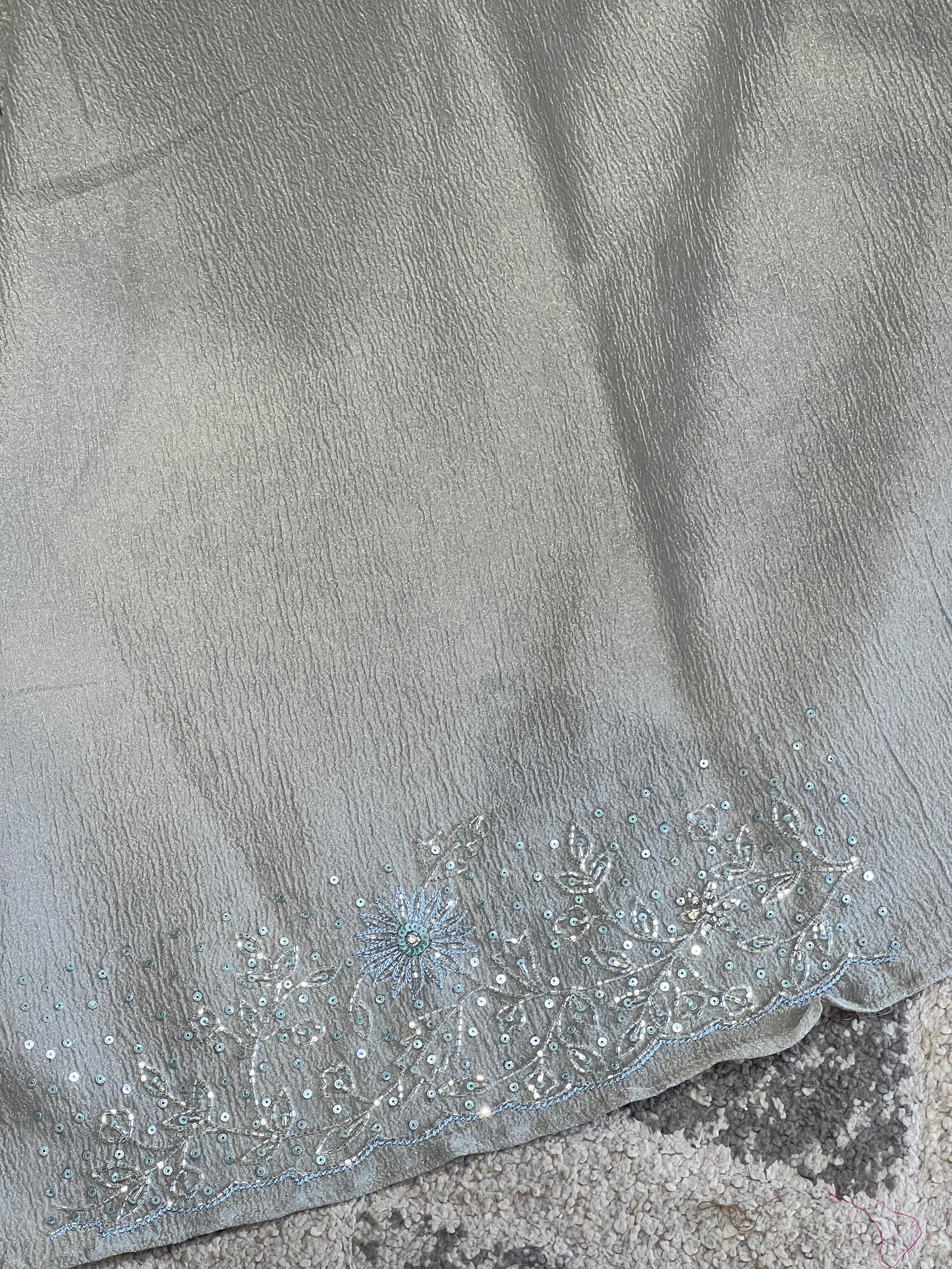 Party Wear Shimmer Crushed Organza Saree | SBP991