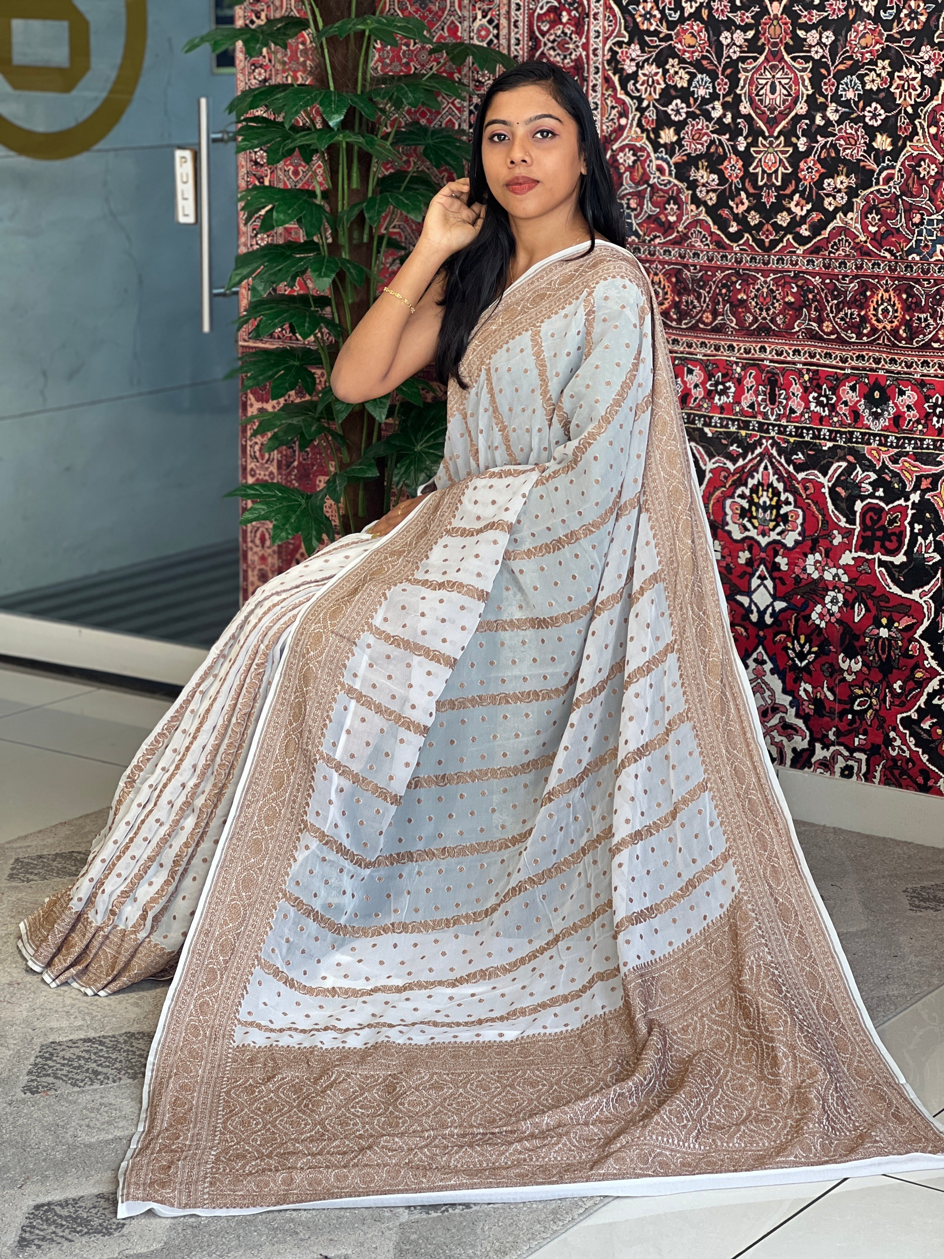 Zari Woven Banarasi Georgette Saree | NO156