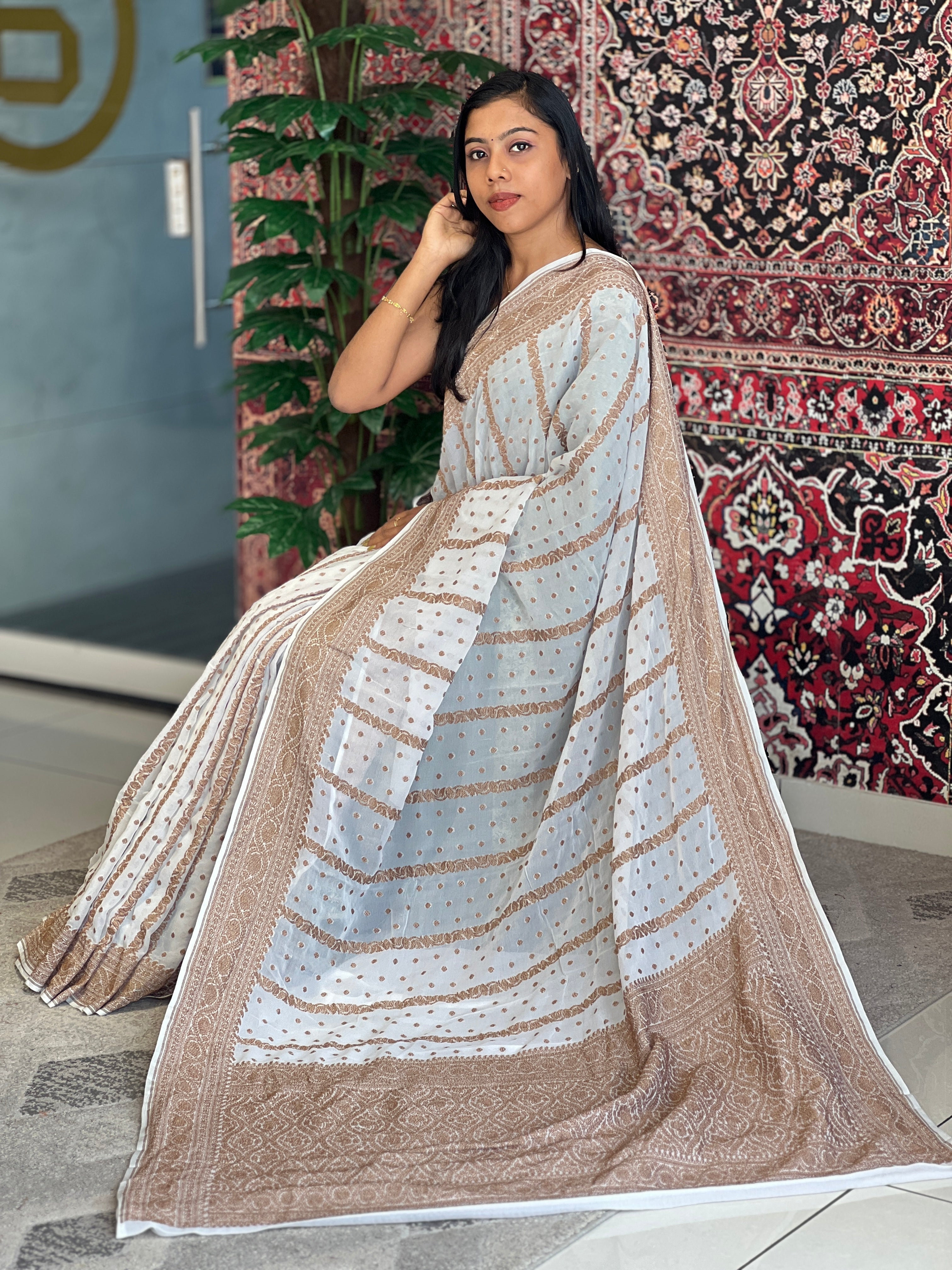 Zari Woven Banarasi Georgette Saree | NO156