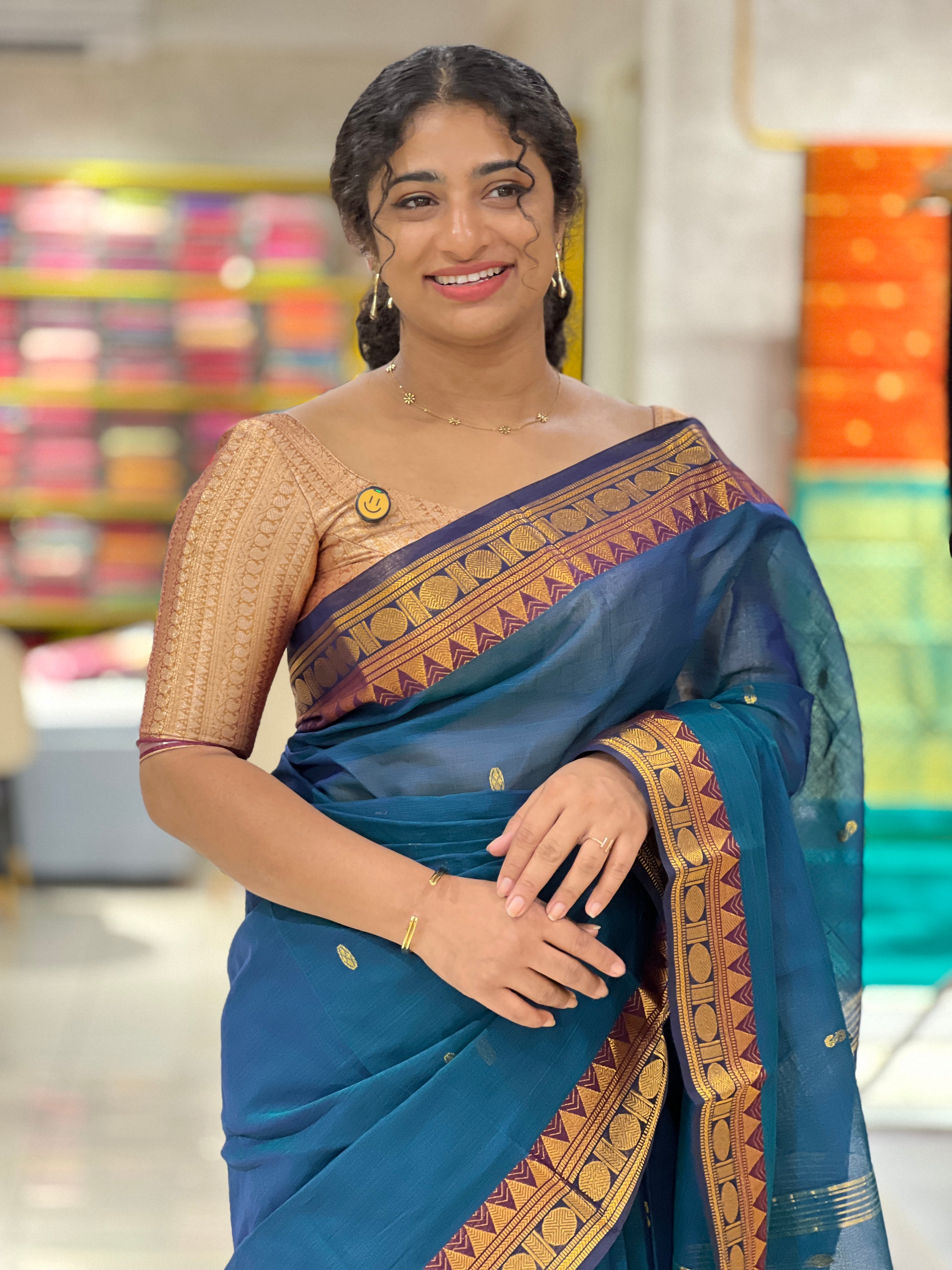 Zari Bordered Kanchi Cotton Saree | VR161