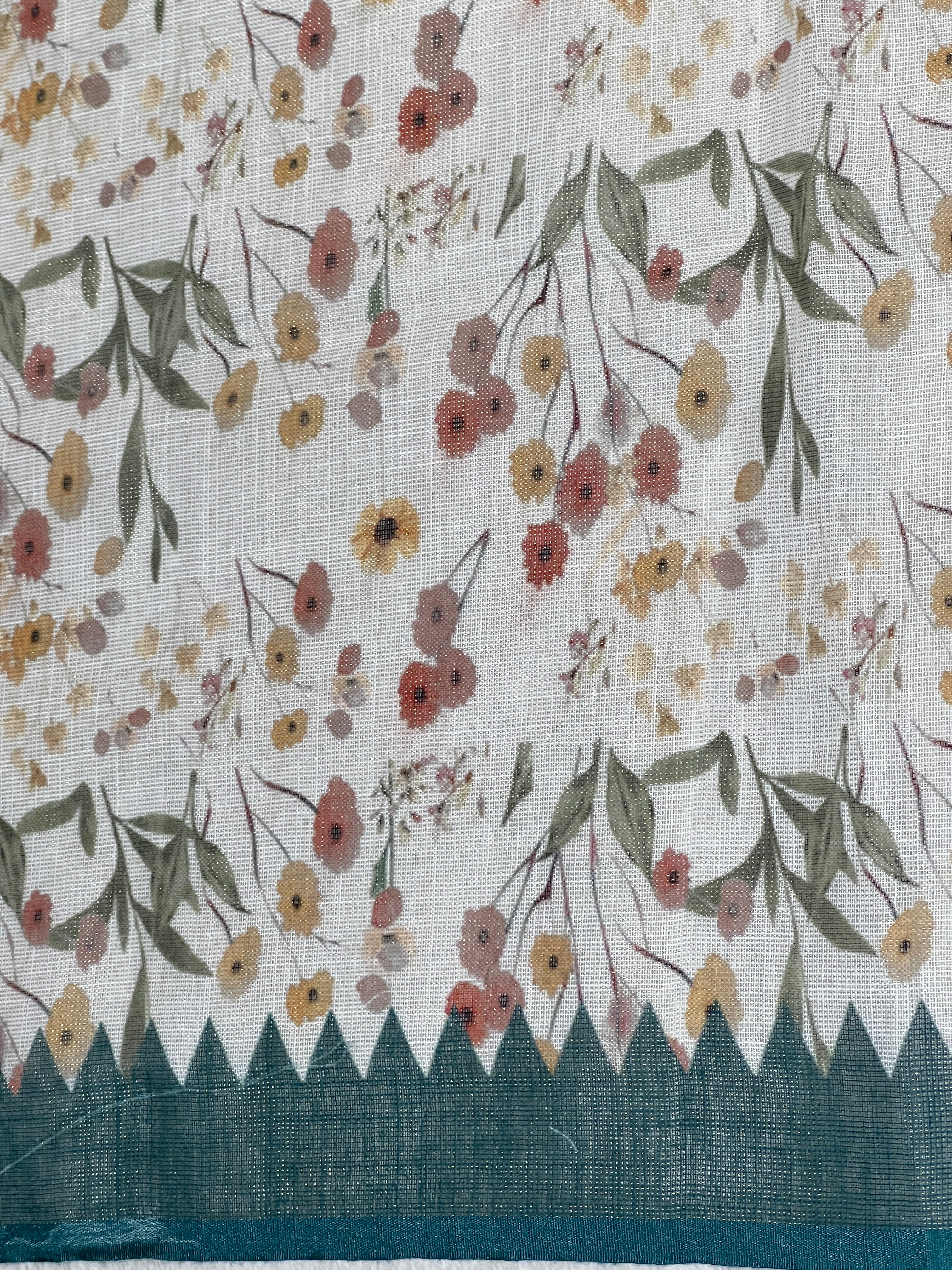 Embroidery Detailed Tissue Linen Saree | BLD1544