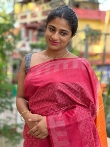 Kantha Weaving Style Bhagalpuri Linen Saree | MRD334