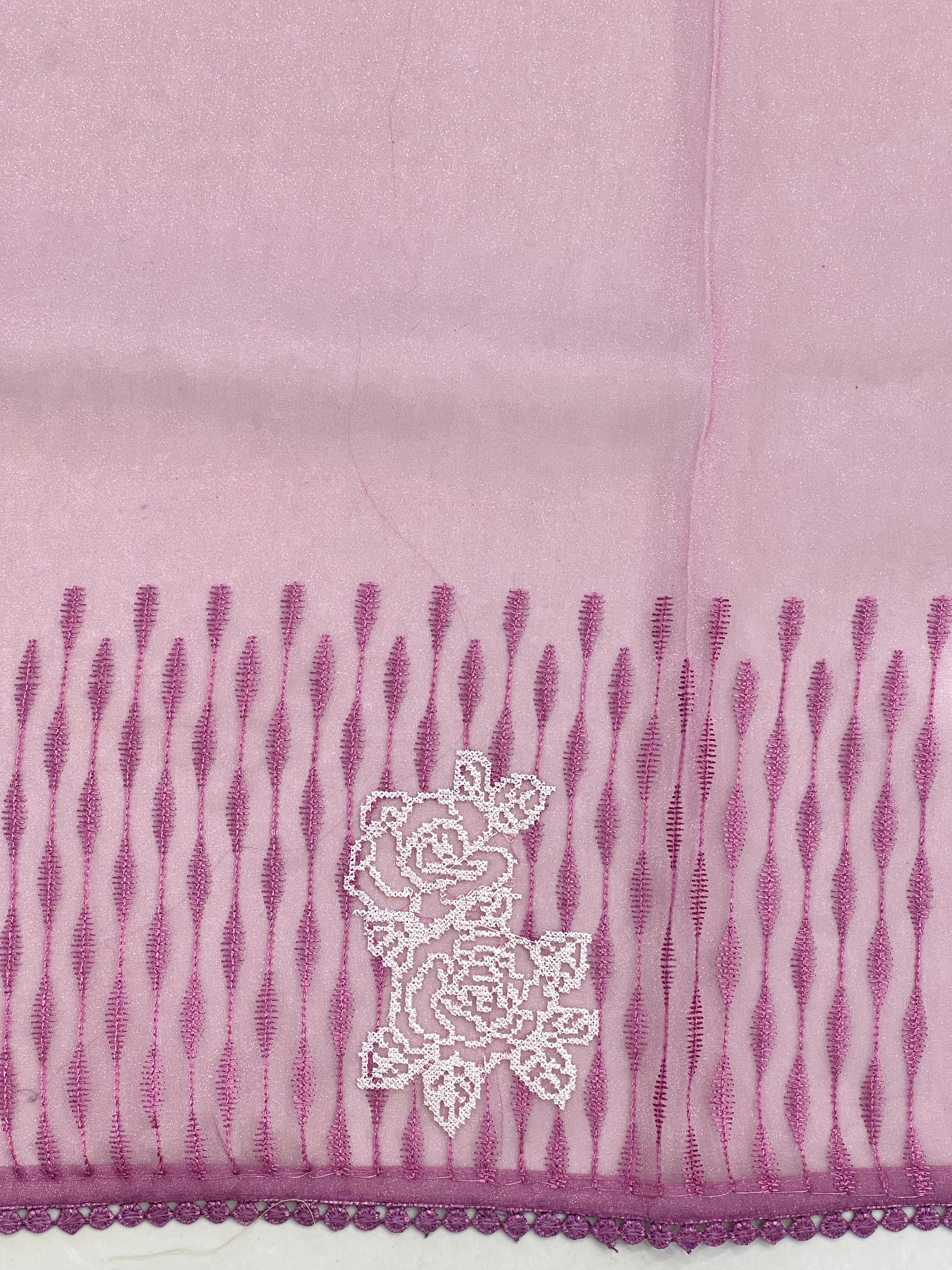 Floral Machine Embroidery Detailed Organza Saree | BLD1606