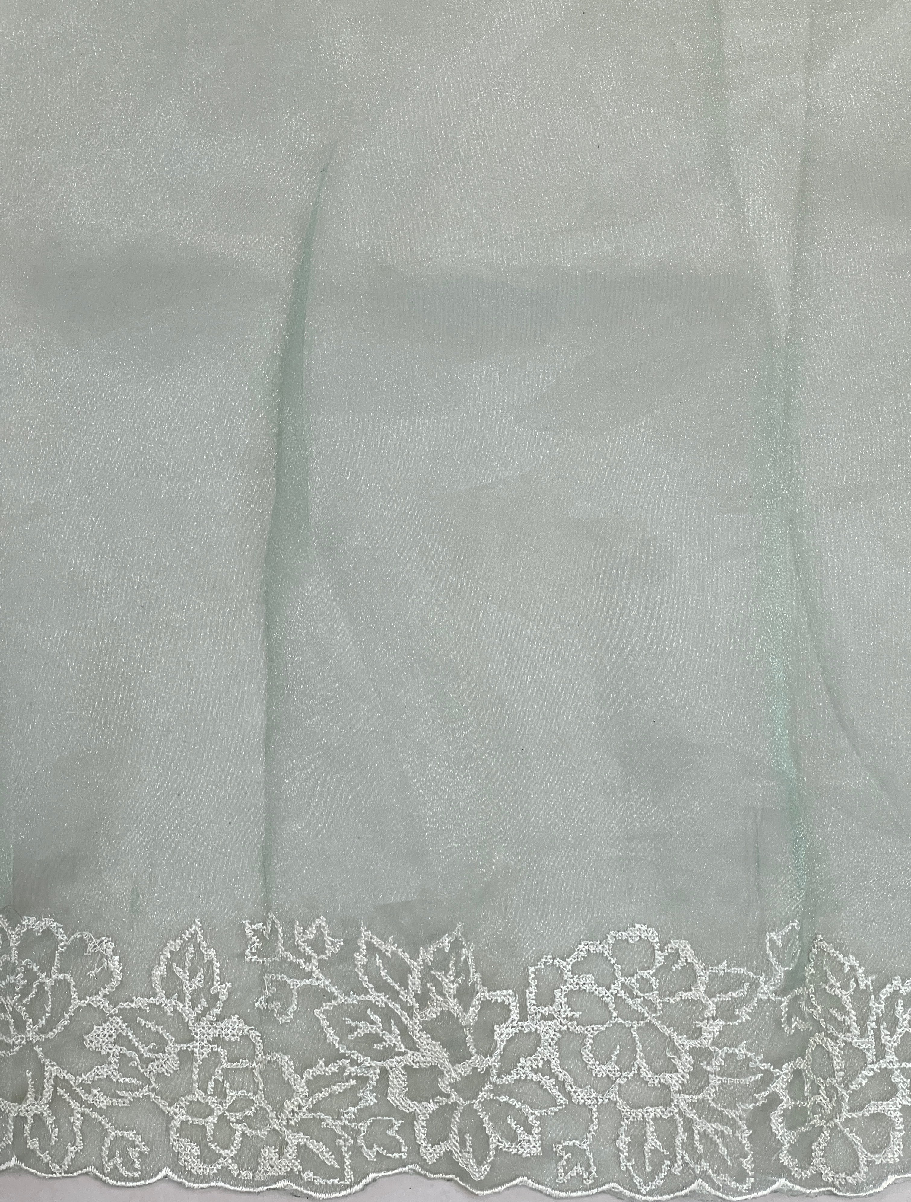 Floral Embroidery Detailed Shimmer Organza Saree | BLD1613