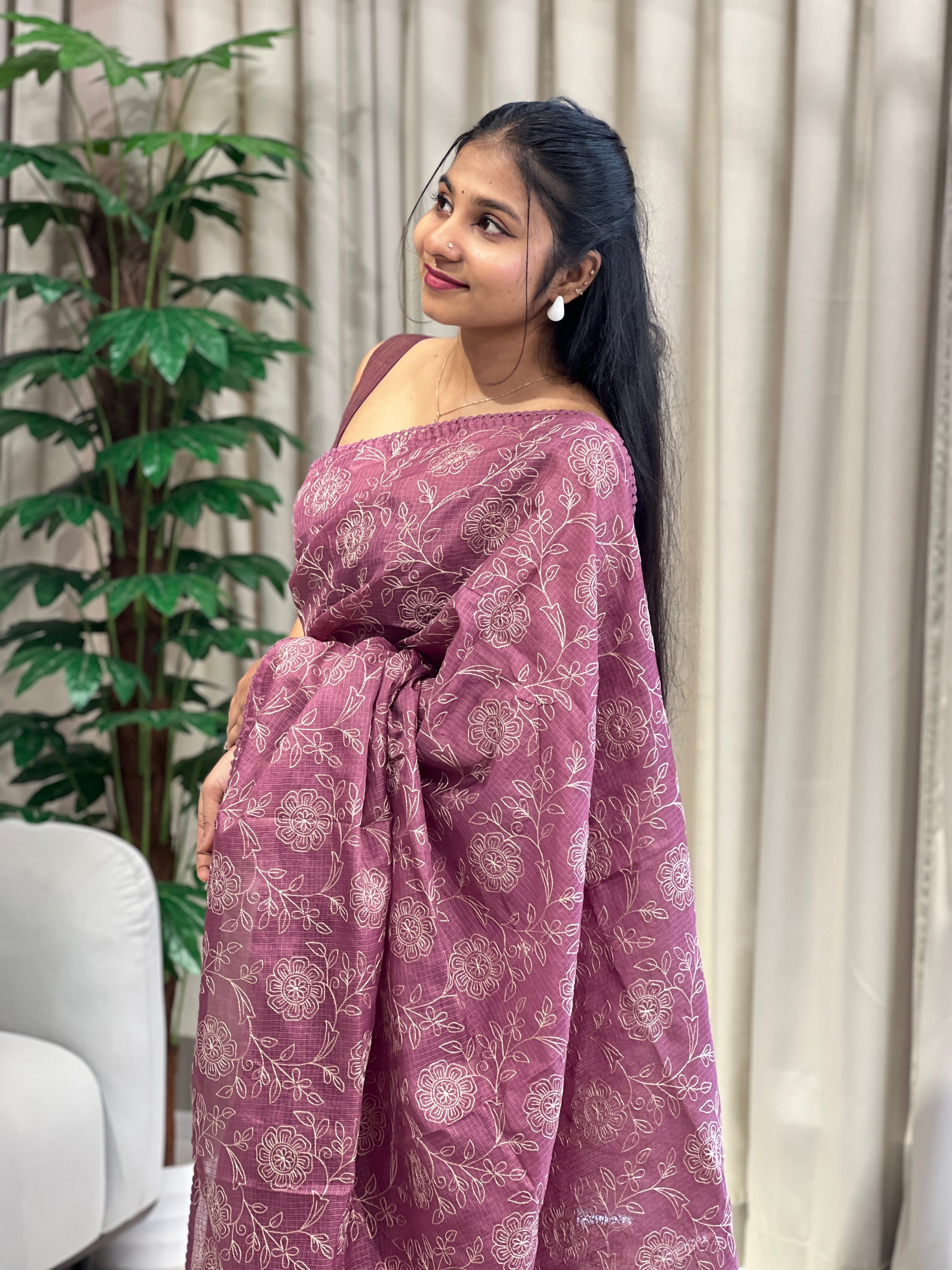 Machine Embroidery Detailed Kota Saree | BLD1679