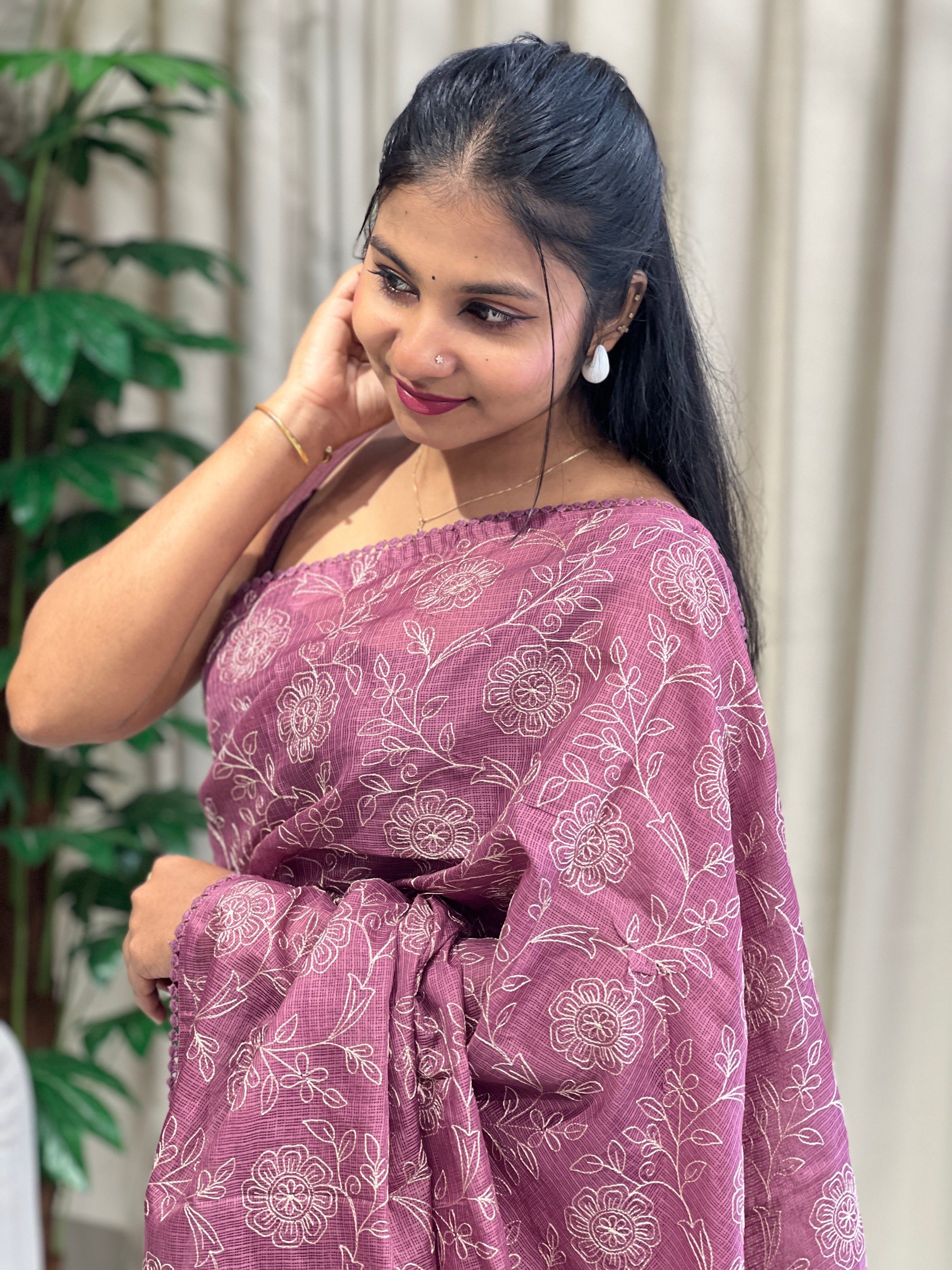 Machine Embroidery Detailed Kota Saree | BLD1679
