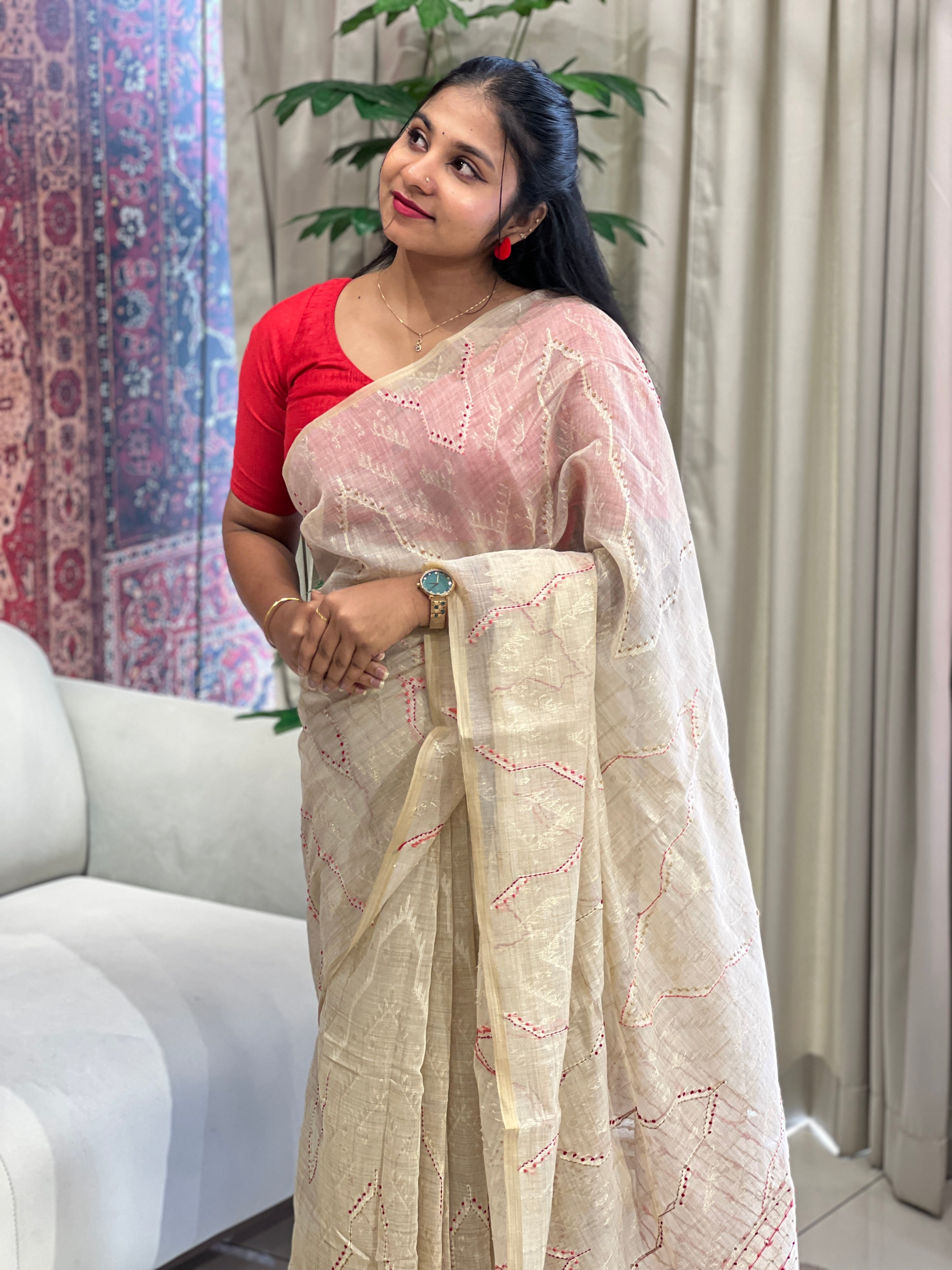Lurex Weaved Chanderi Saree | BLD1743