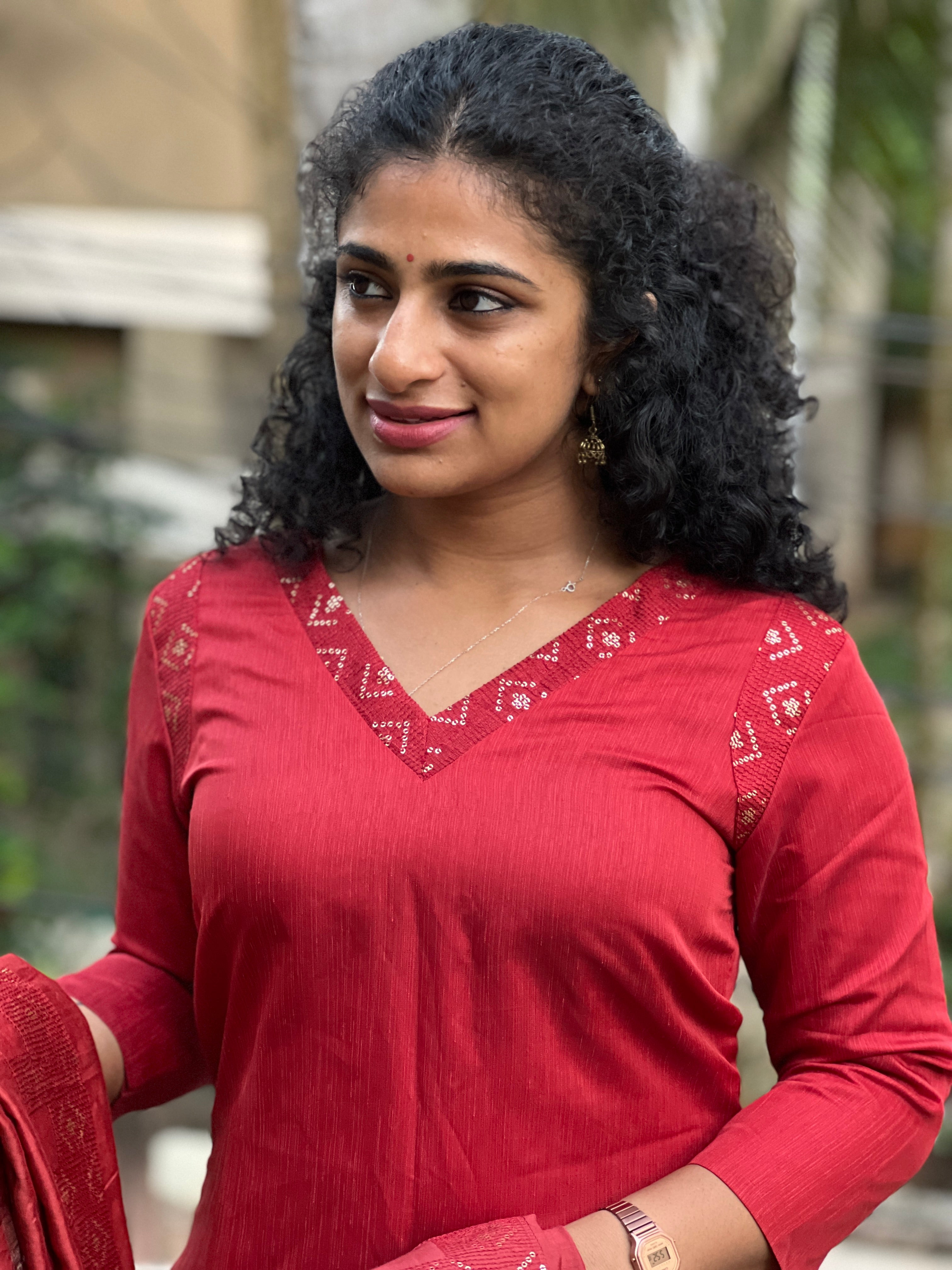 Embroidery in Yoke Tussar Finished Salwar Set |  YH143