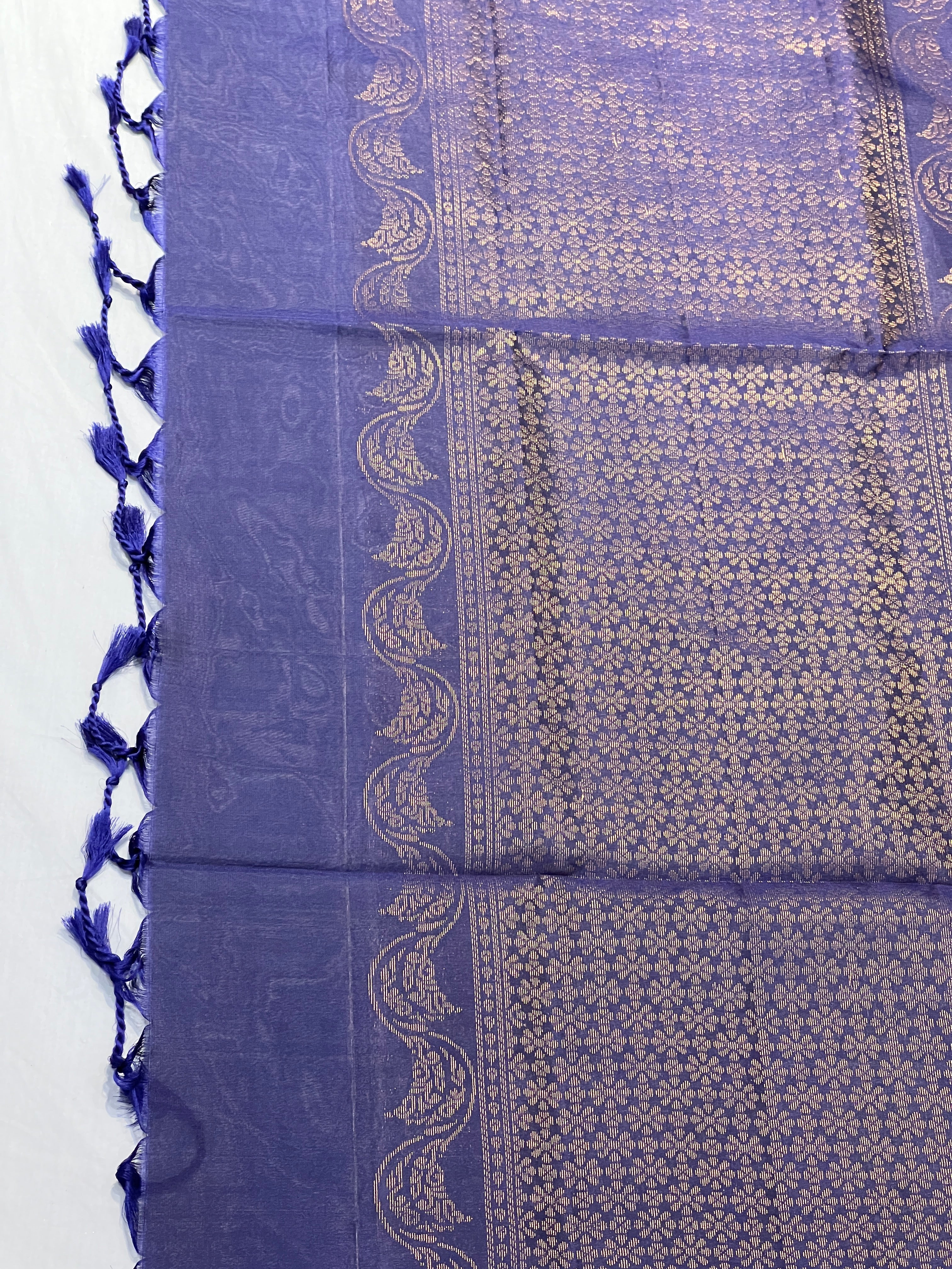 Golden Zari Weaved Soft Silk Saree | KG114