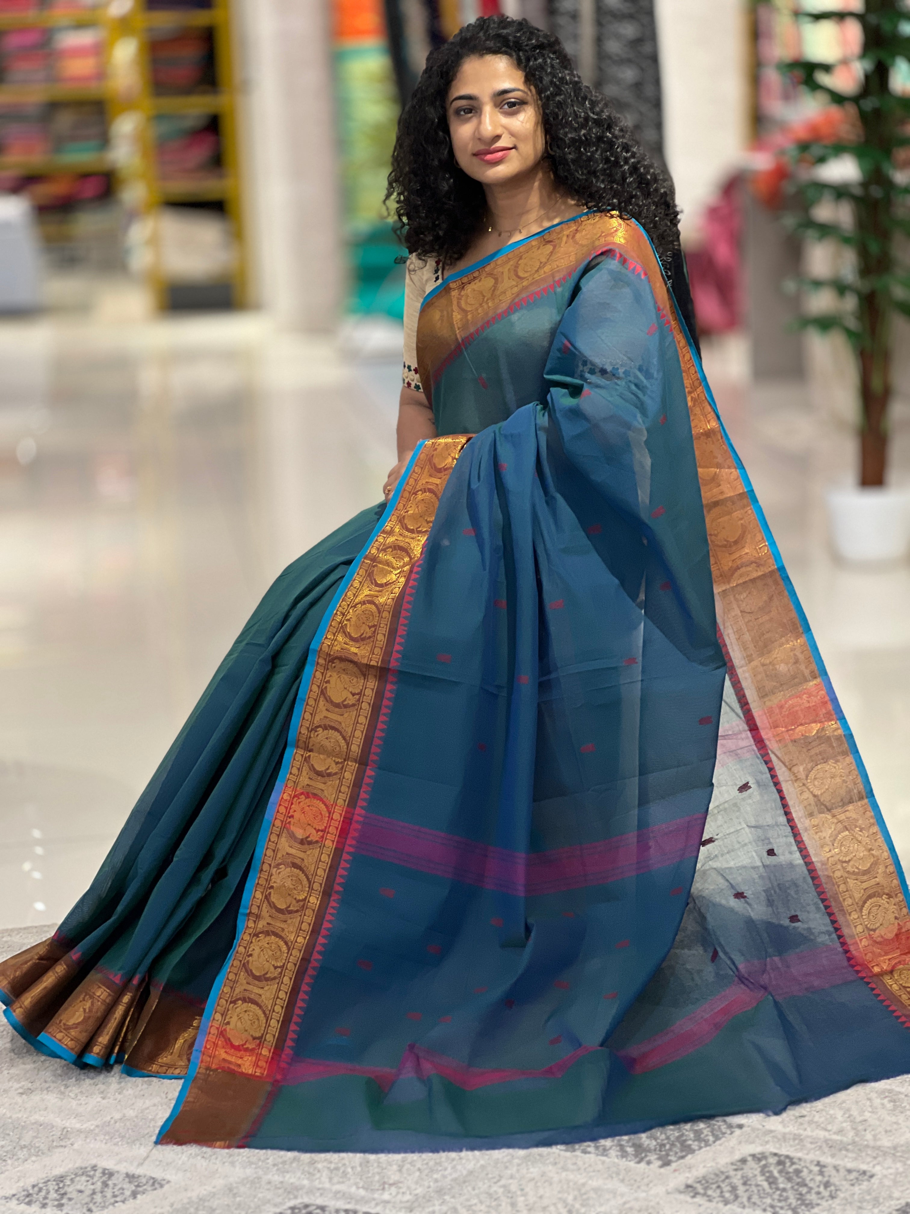 Traditional Kanchi Cotton Saree | VR218