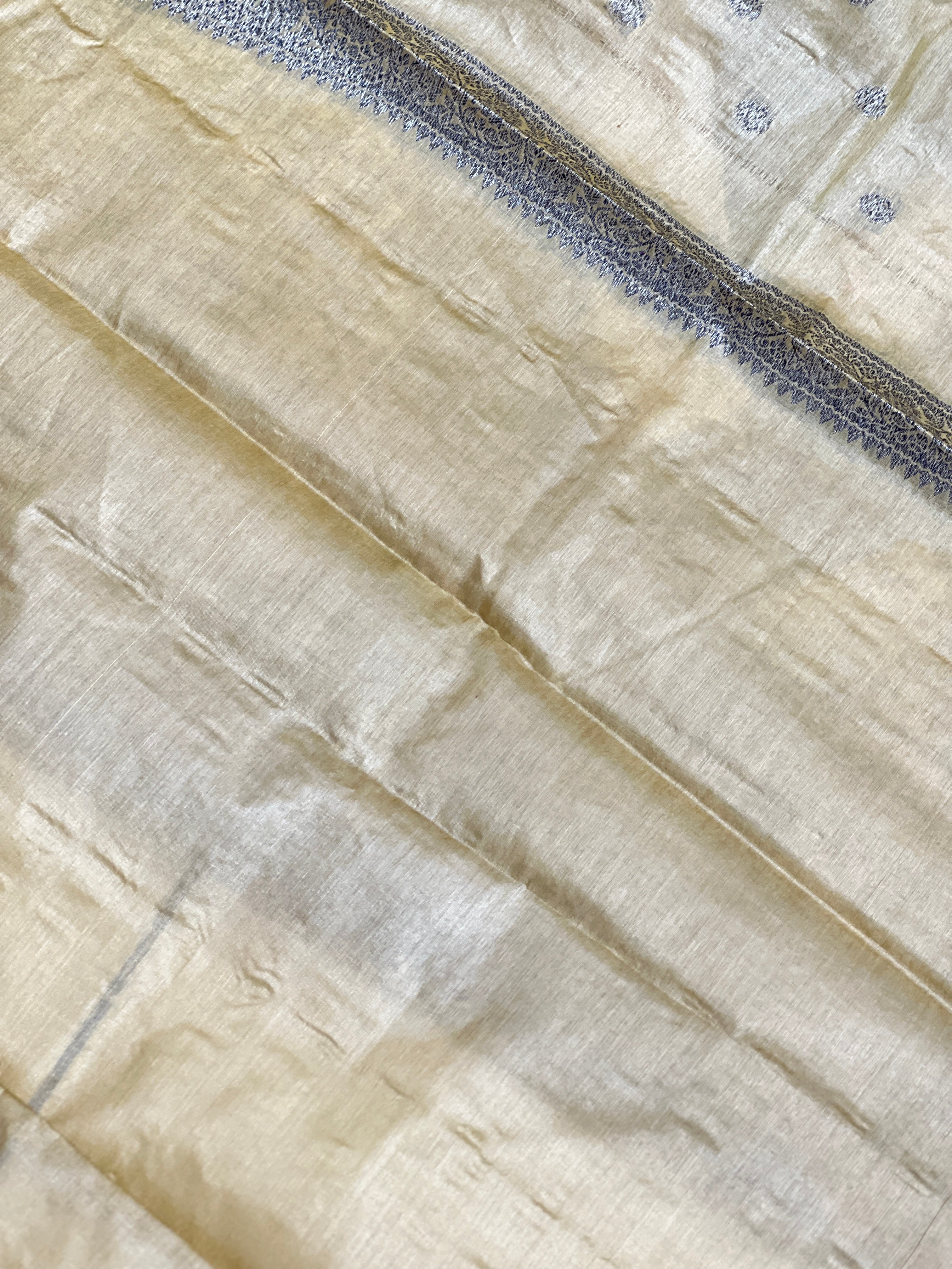 Black Yarns and Zari Woven Tussar Banarasi Saree | YNG626