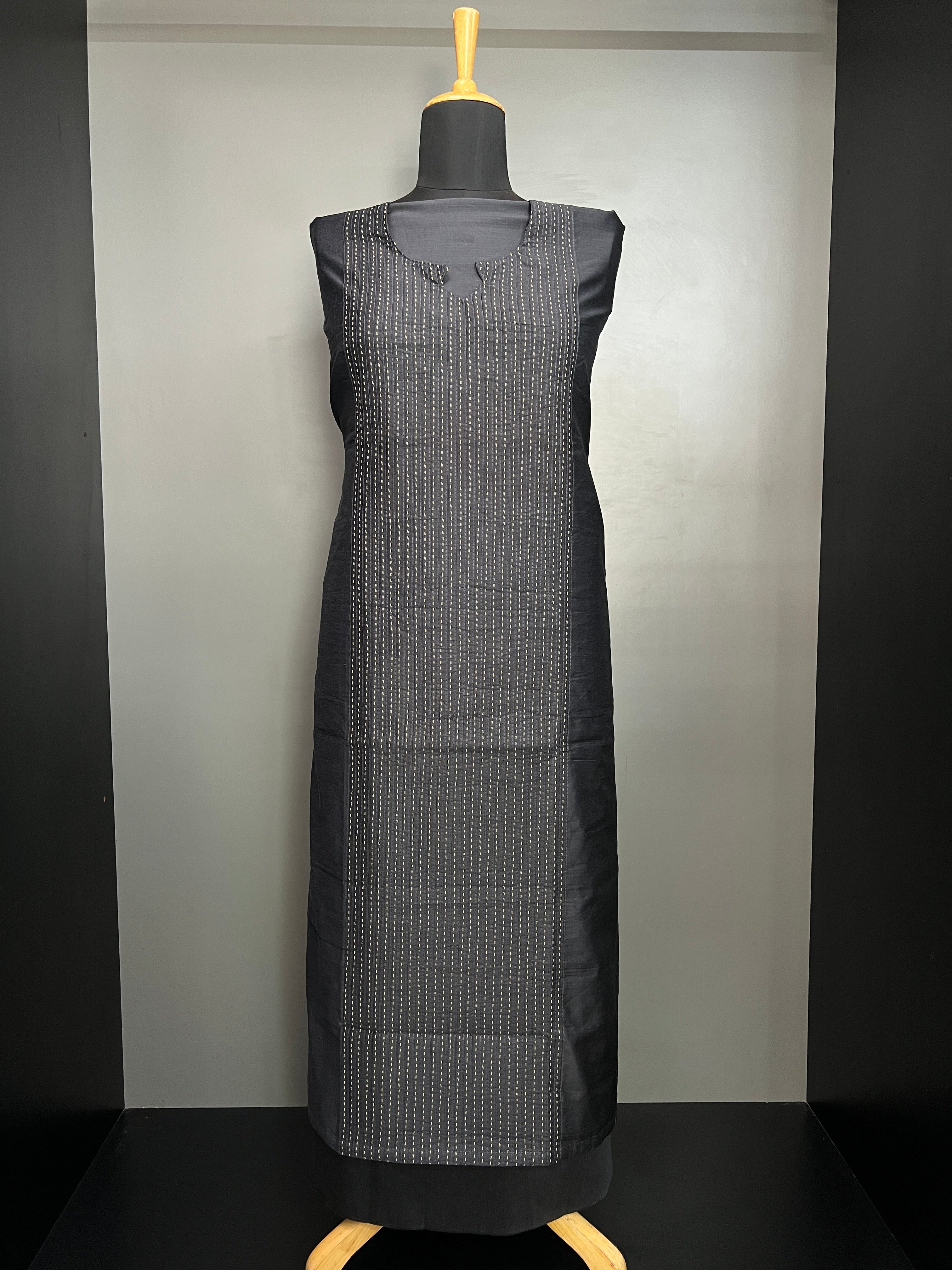 Kantha Machine Embroidered Chanderi Finish Salwar Set | HE221