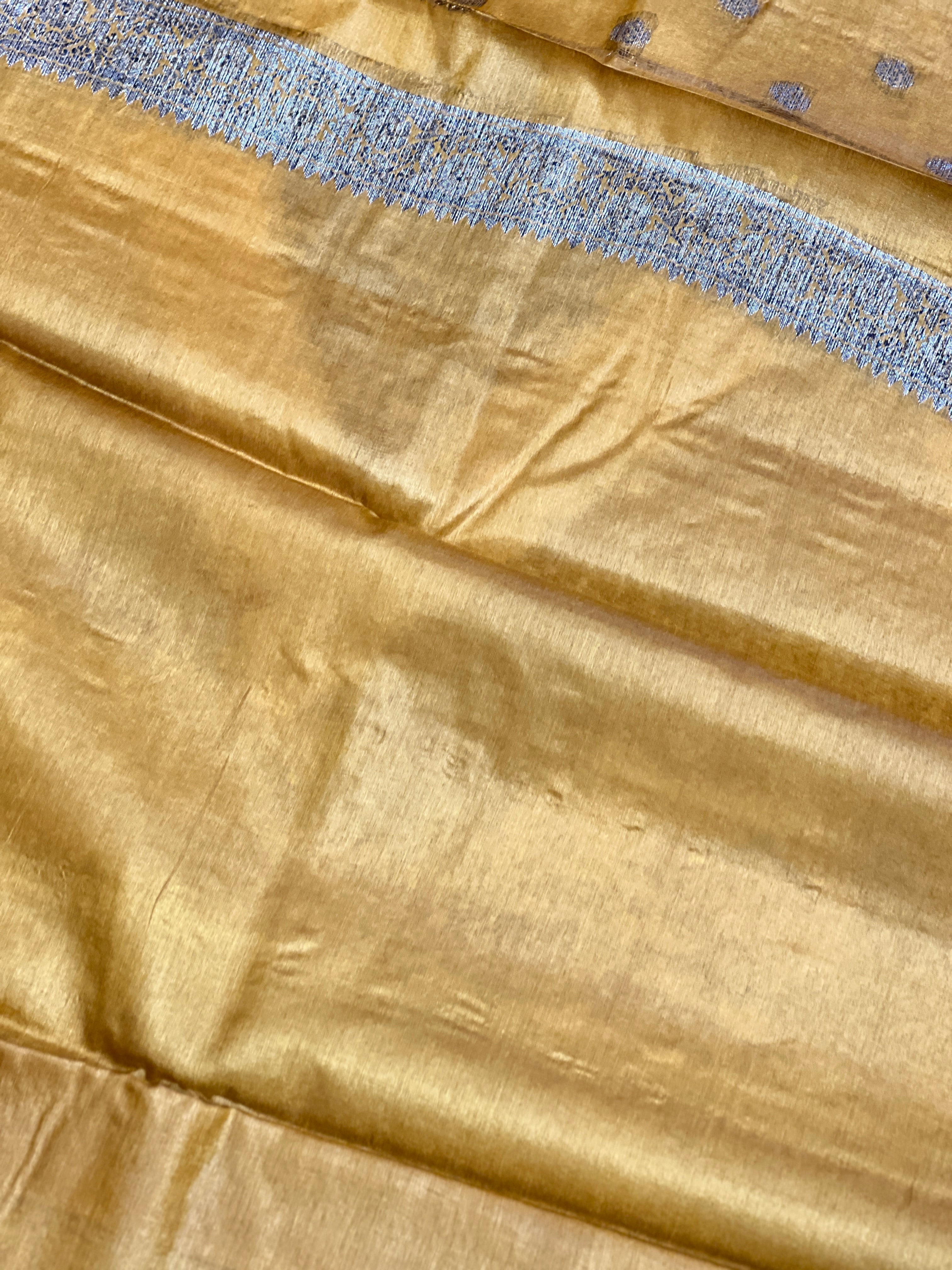 Black Yarns and Zari Woven Tussar Banarasi Saree | YNG628