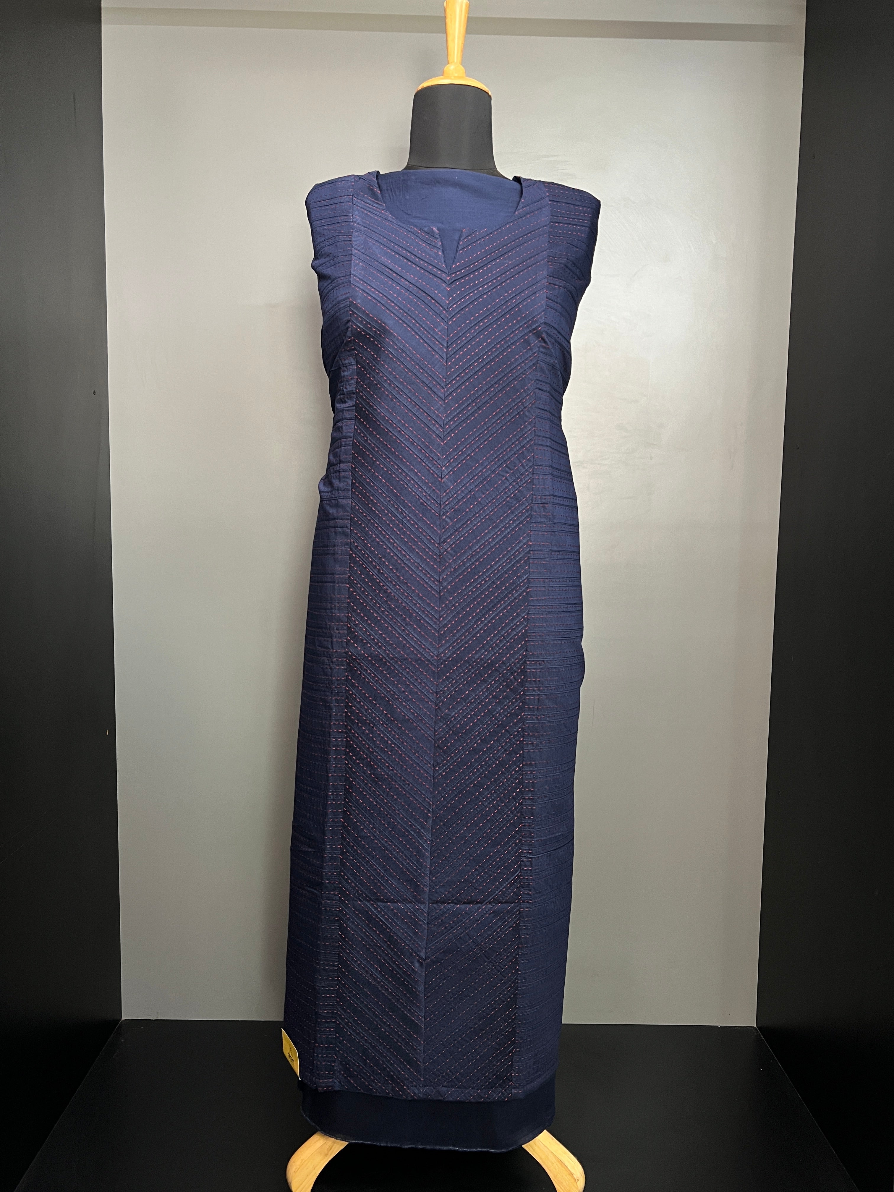 Kantha Weaved Semi Stitched Chanderi Salwar Set | HE228