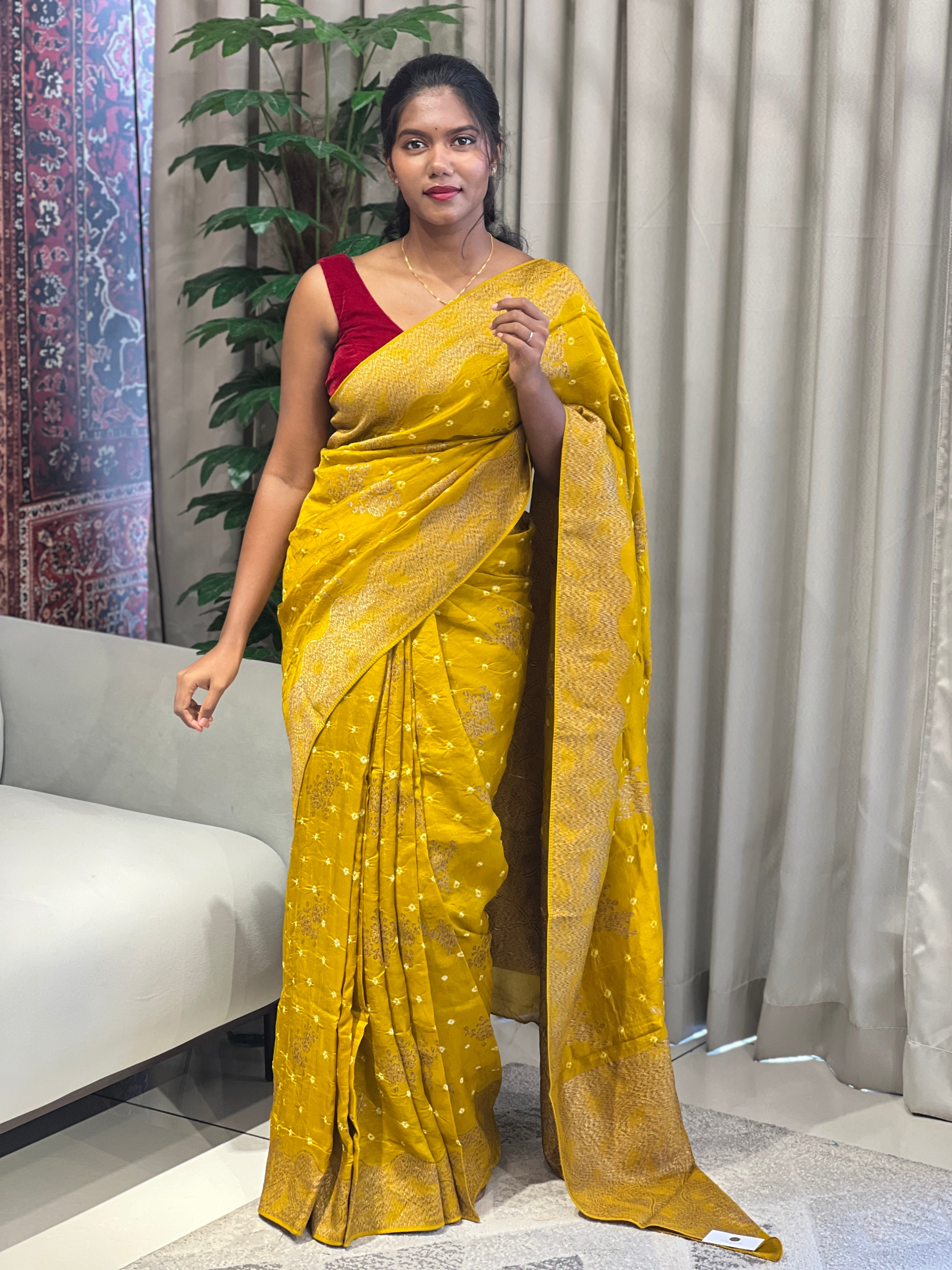 Thread and Zari Woven Banarasi Silk Saree | YNG651
