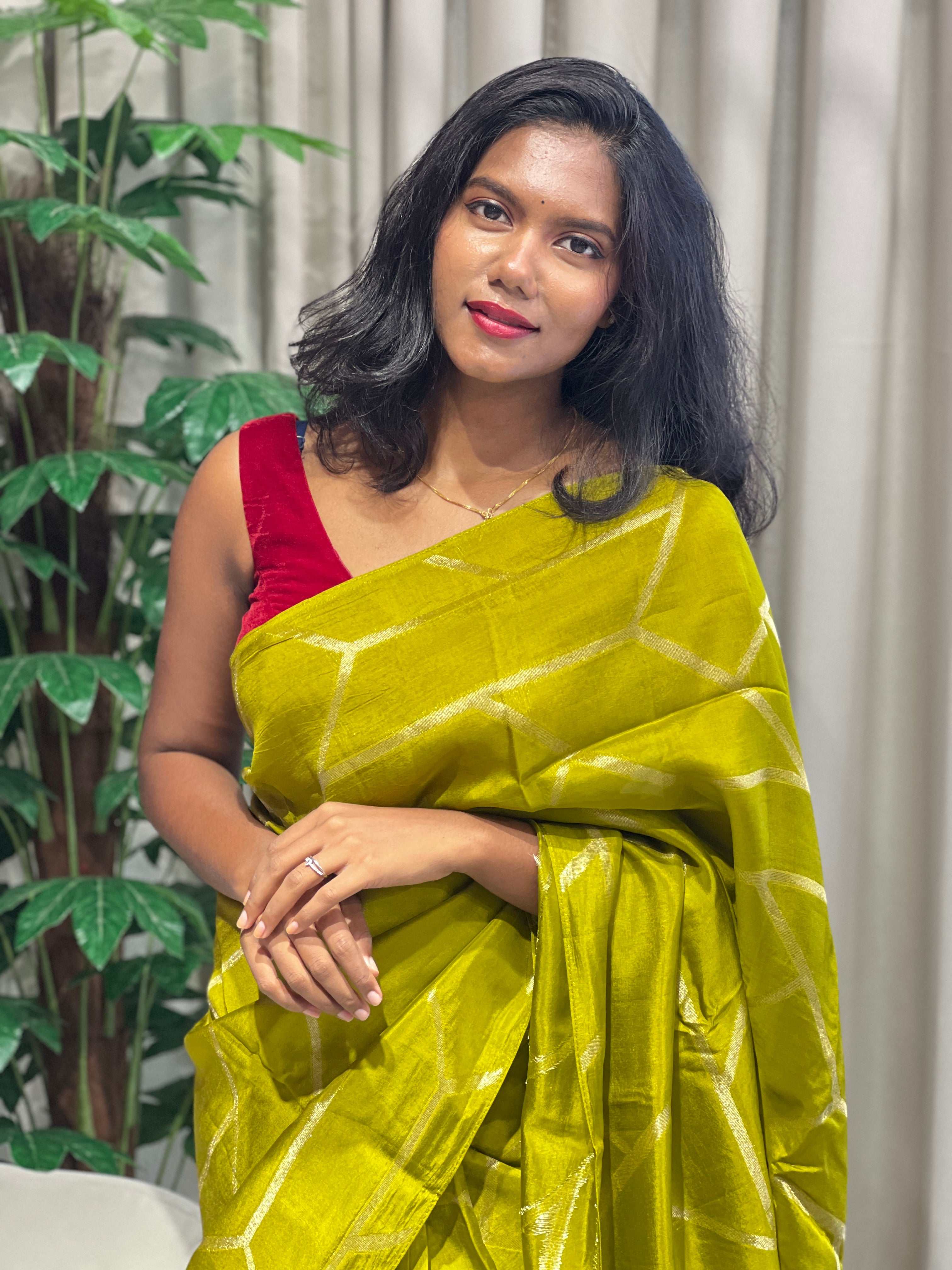 Zari Woven Geometric Patterned Banarasi Silk | YNG639