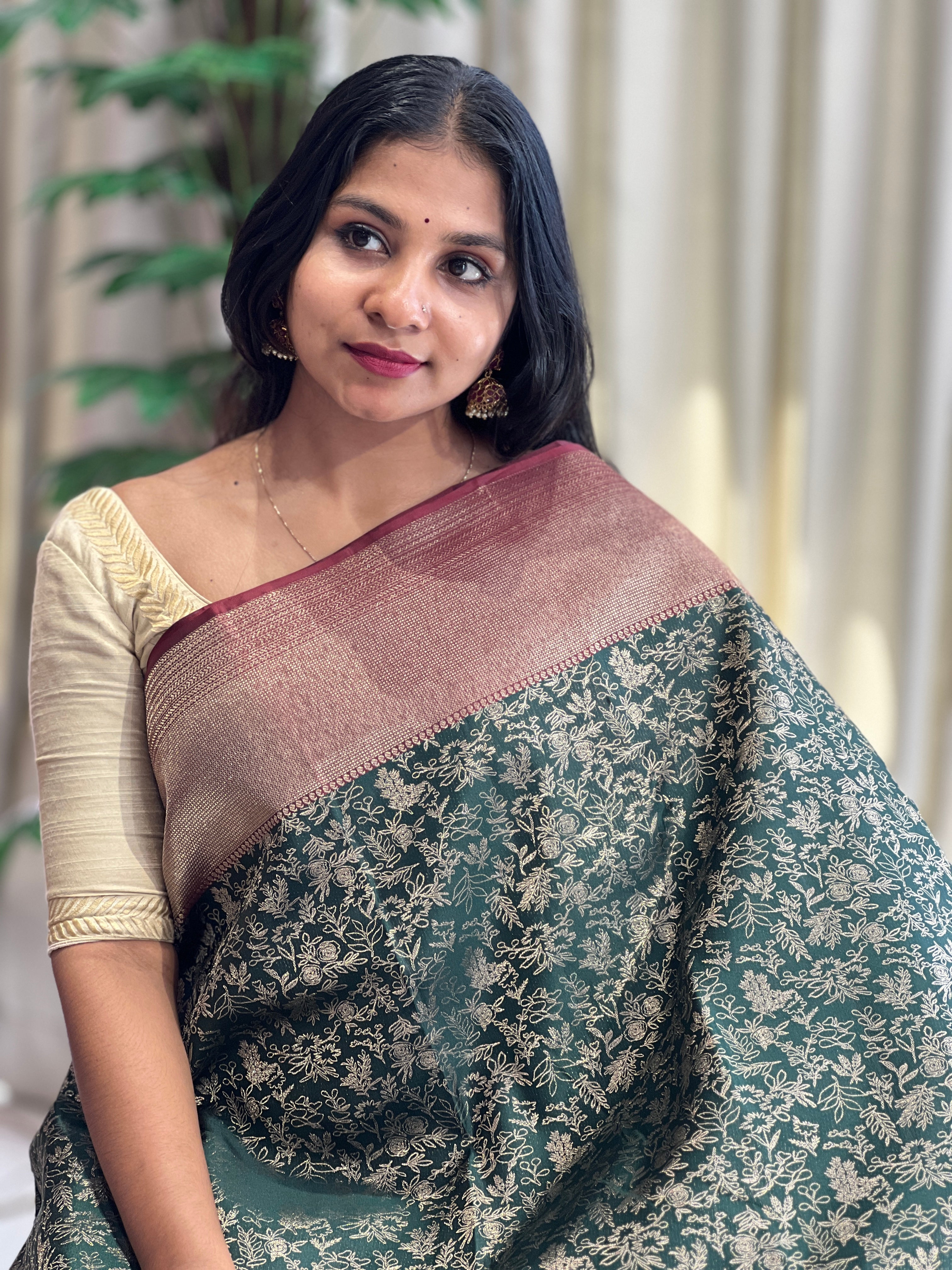 Floral Pattern Kanchipuram Saree | OM240