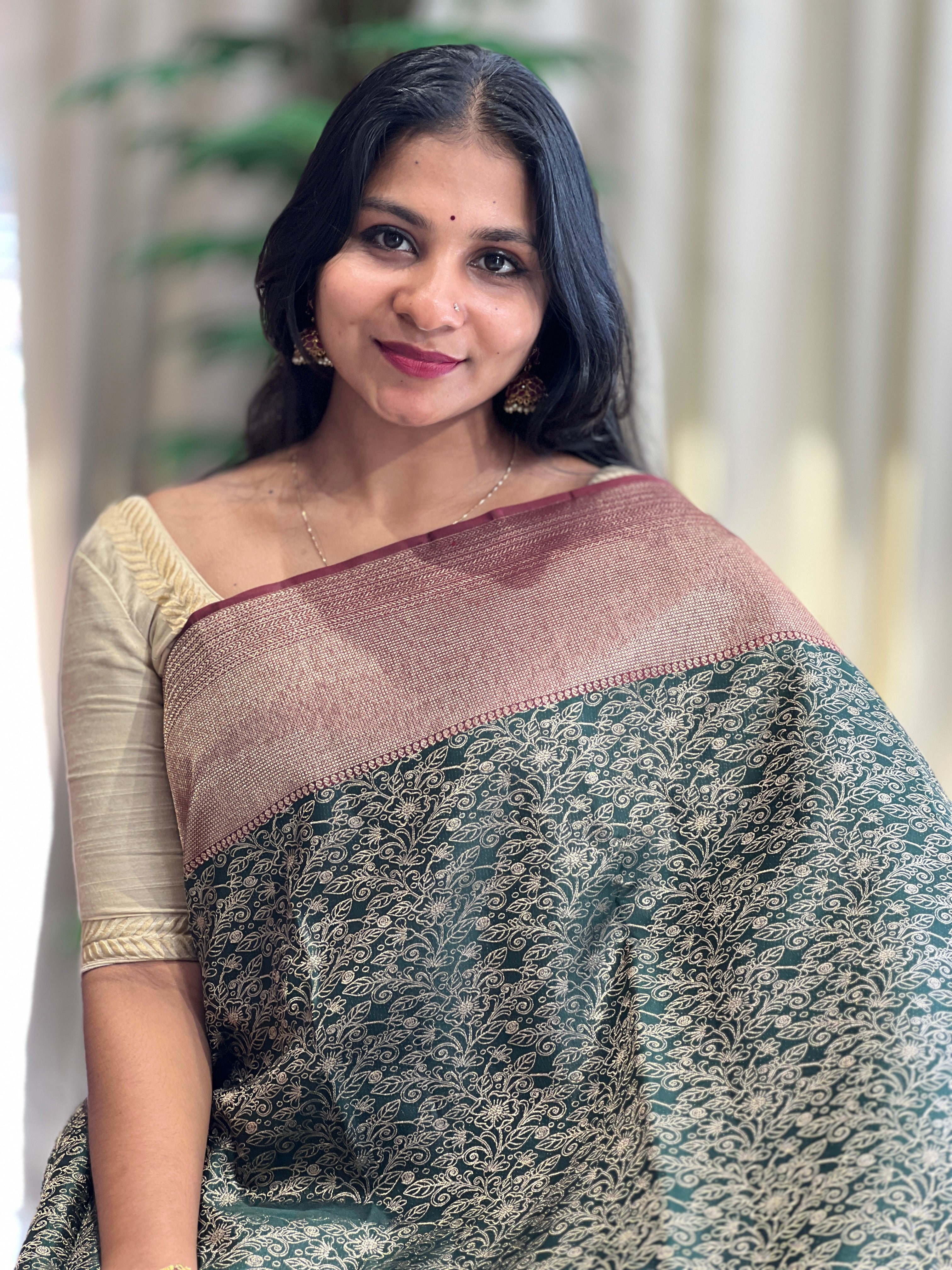 Floral Pattern Kanchipuram Saree | OM242