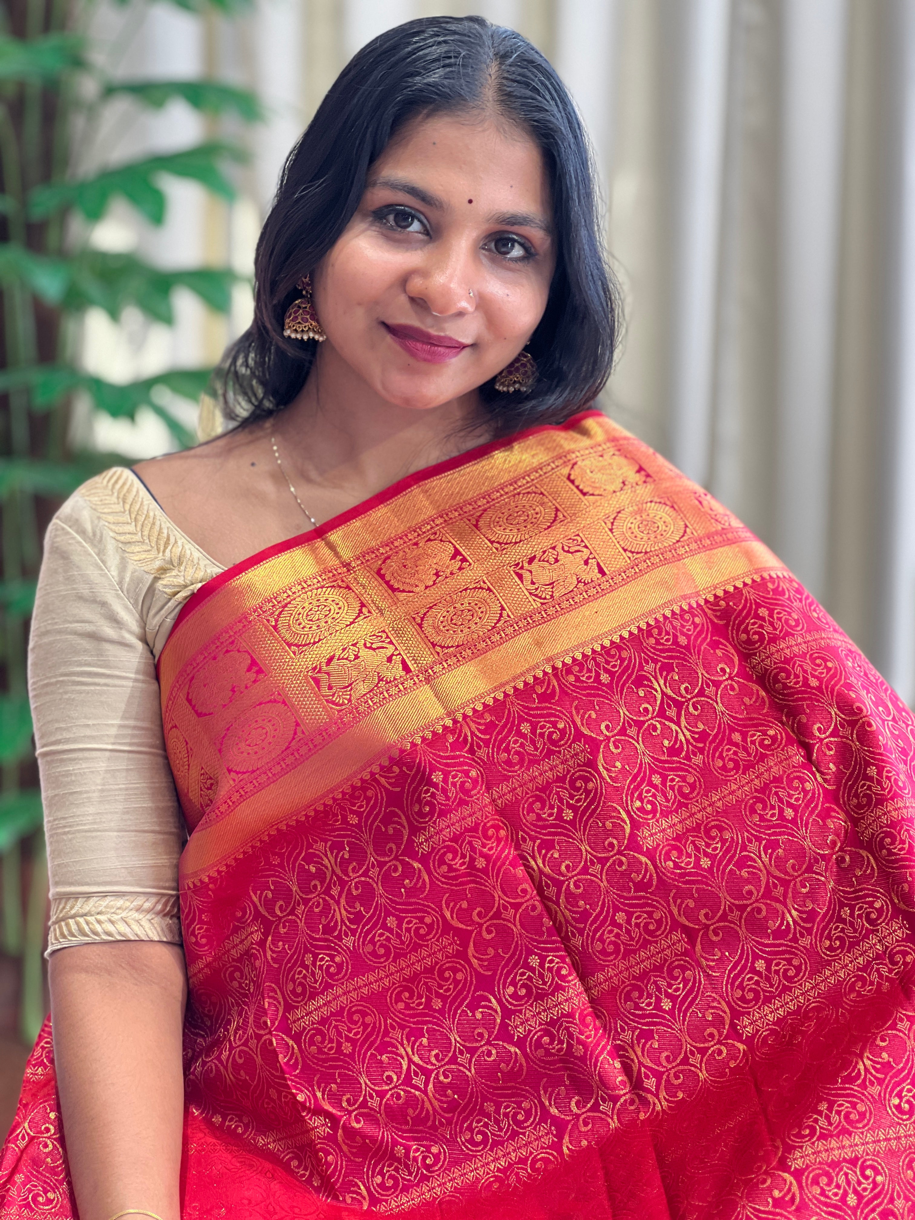 Floral Design Kanchipuram Saree | SME209