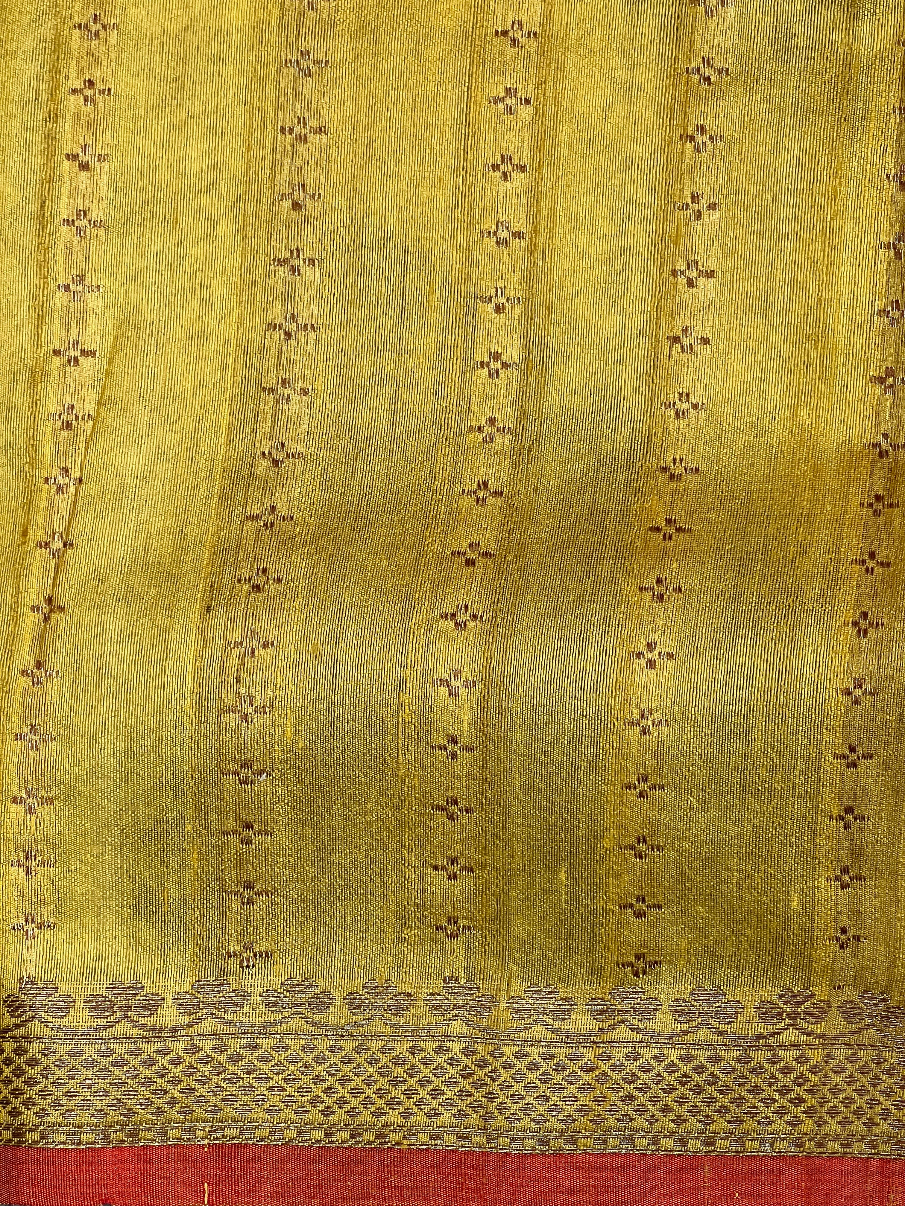Golden Zari Woven Tussar Banarasi Saree | YNG606