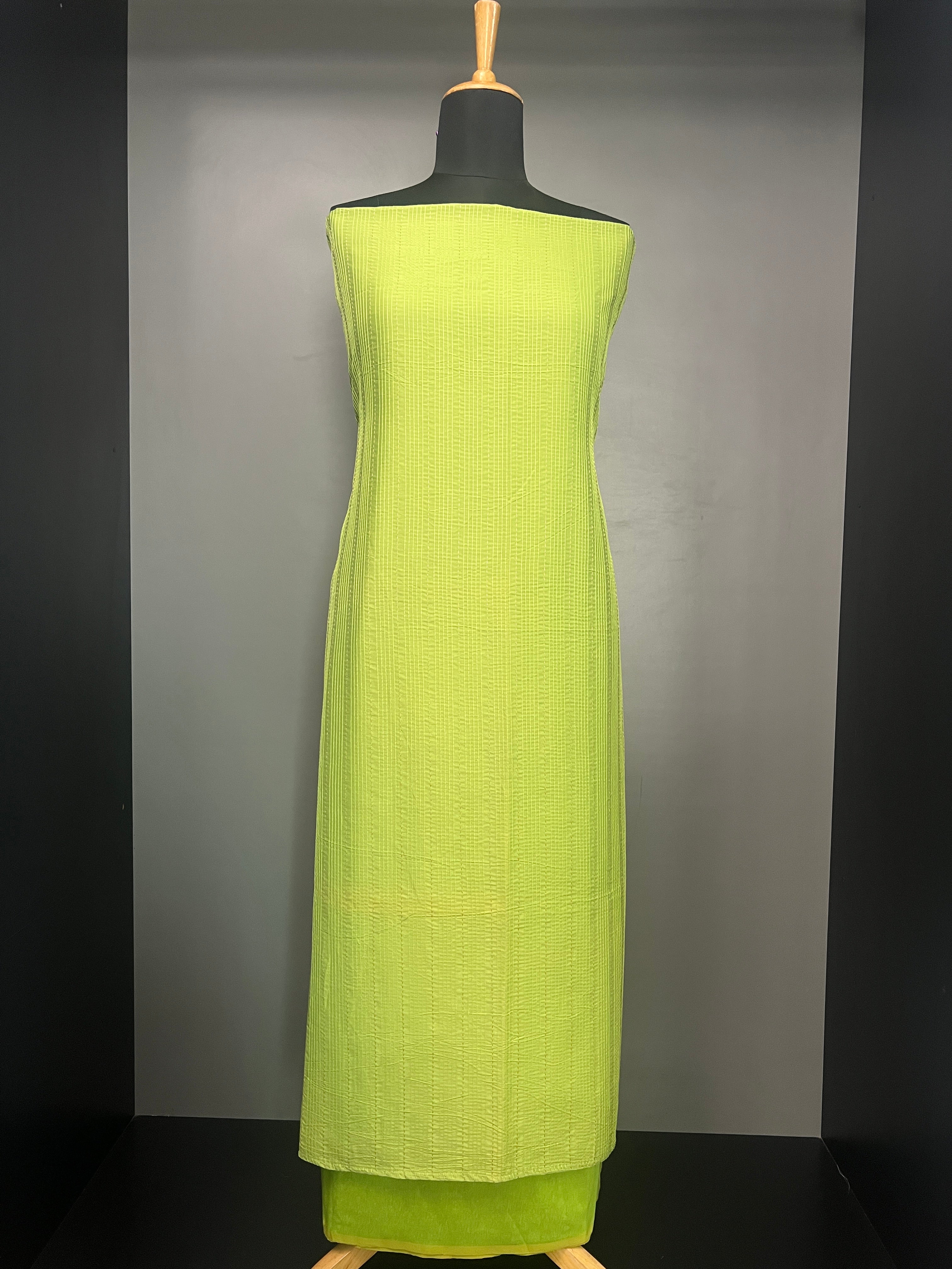 Kantha Weaved Chanderi Silk Salwar Set | HE236