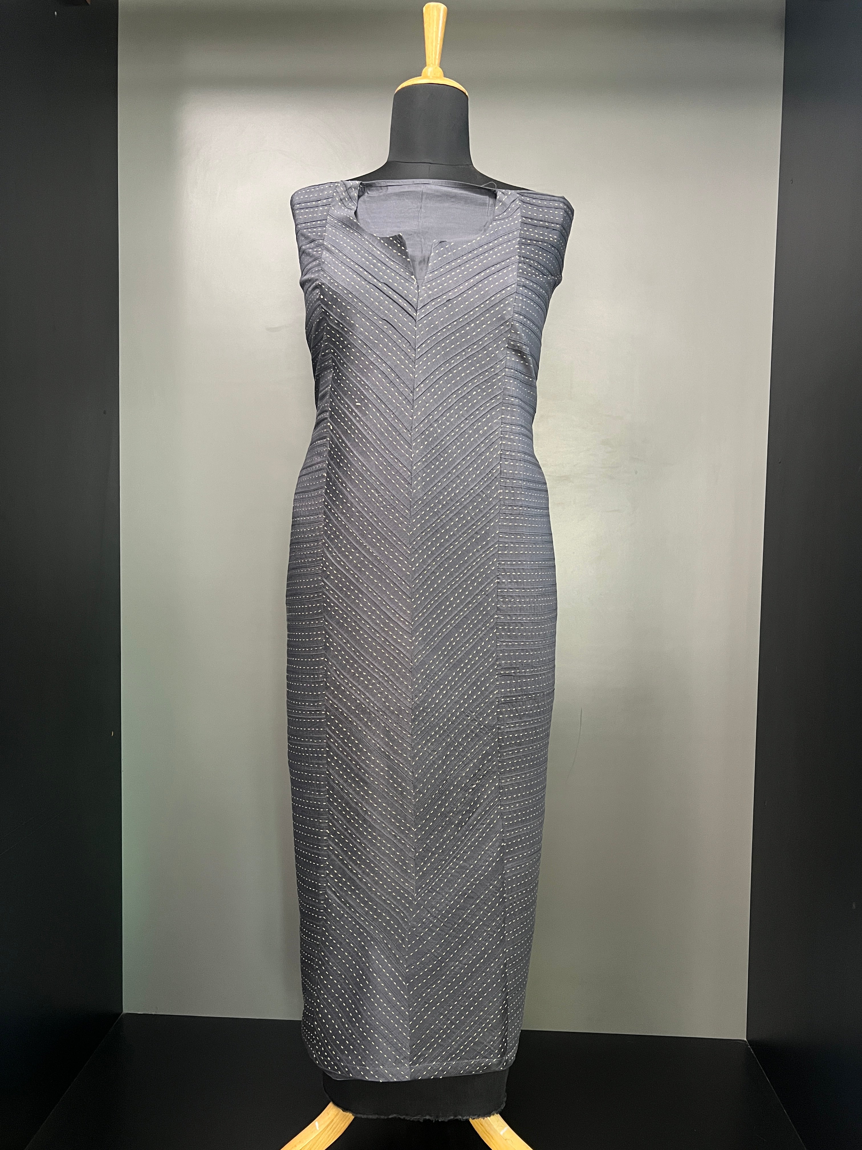 Kantha Weaved Semi Stitched Chanderi Salwar Set | HE233