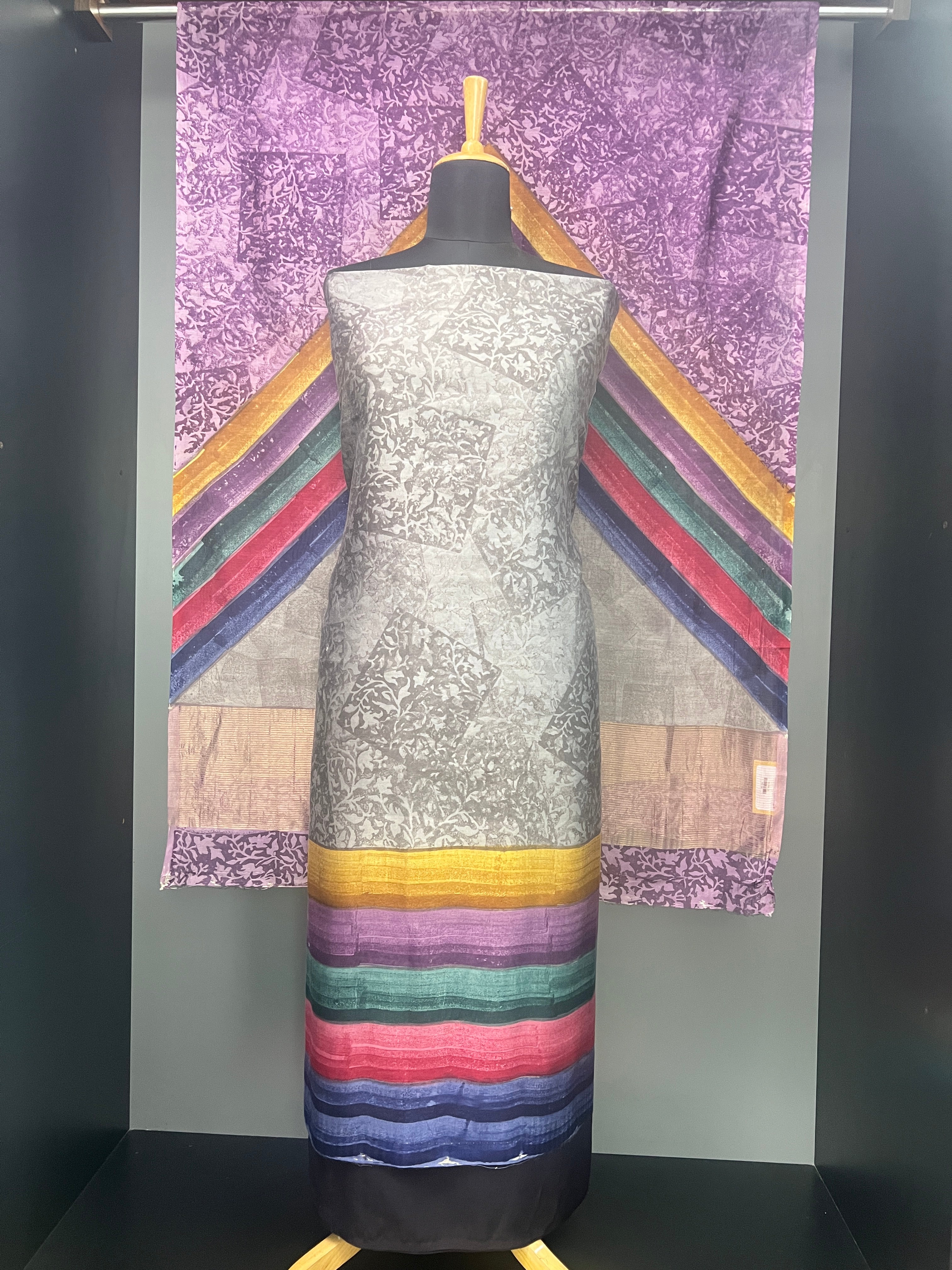 Multi-Colour Printed Chanderi Salwar Set | HE169