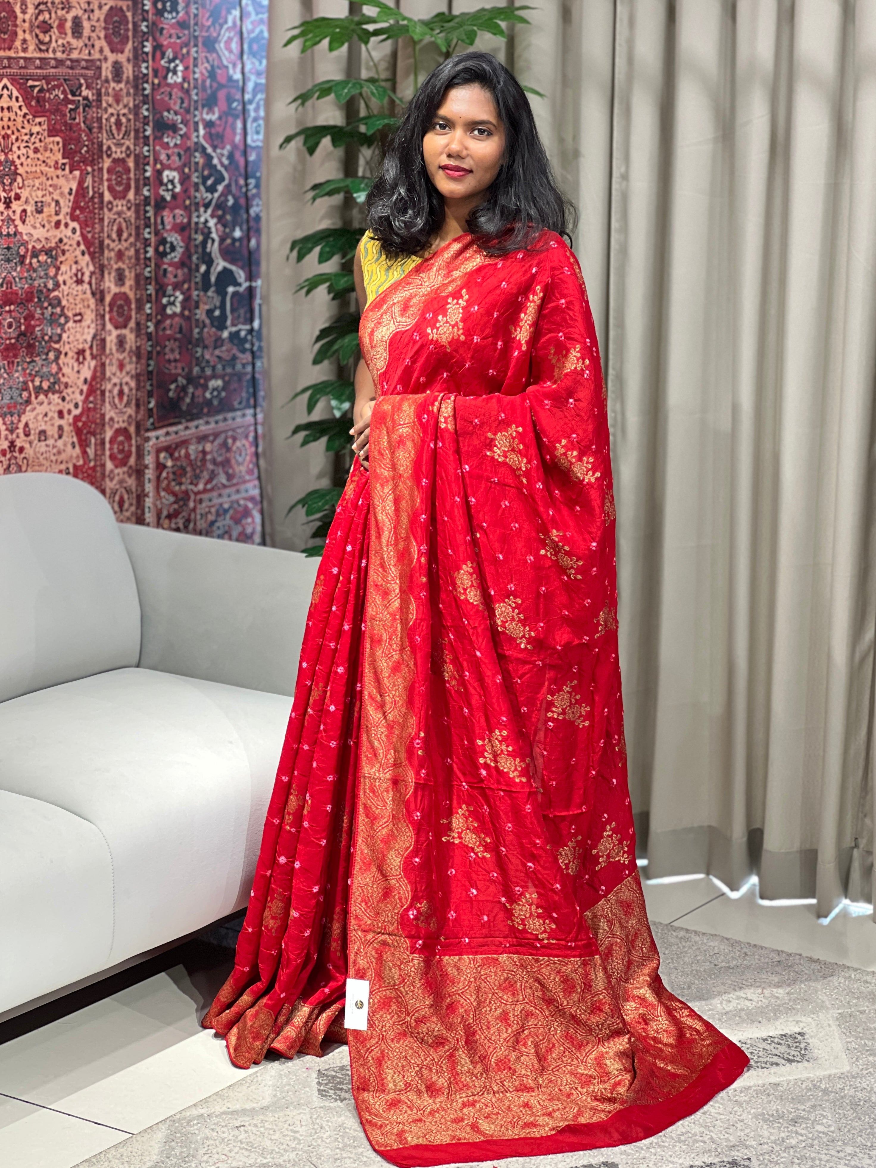 Thread and Zari Woven Banarasi Silk Saree | YNG650