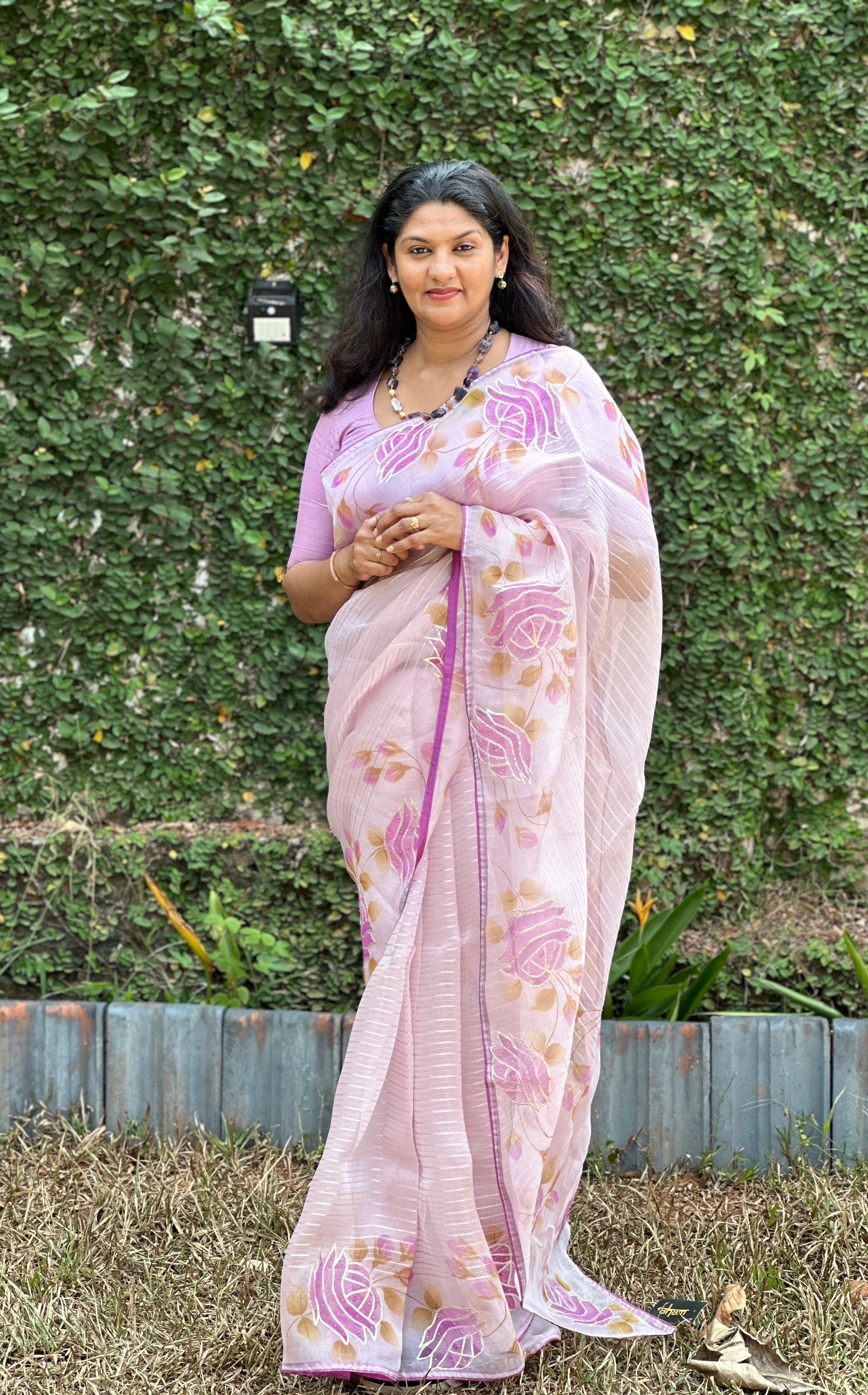 Hand Painted Floral Design Saree | SBS816