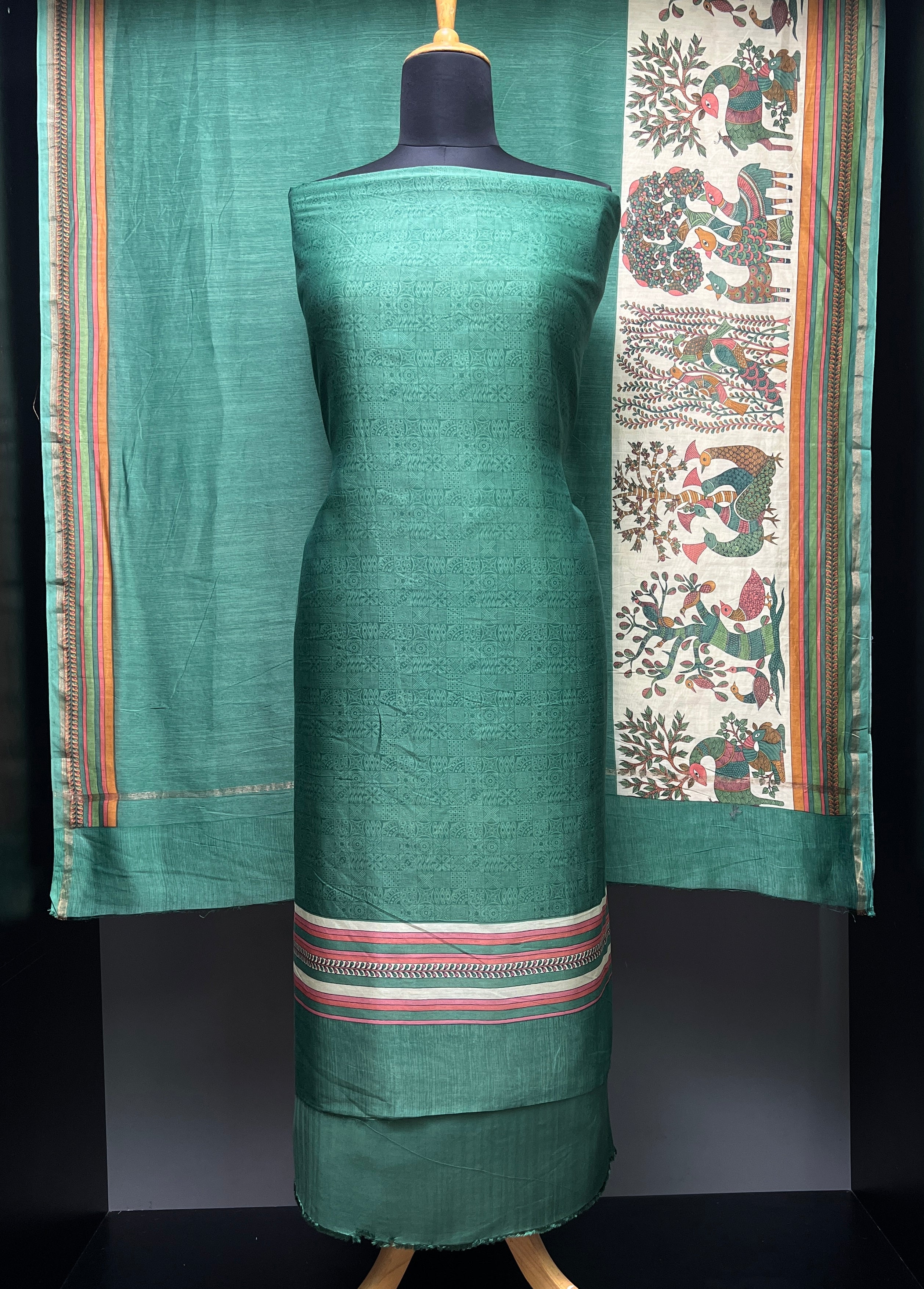 Digital Print Patterned Chanderi Silk Salwar Set | LV423