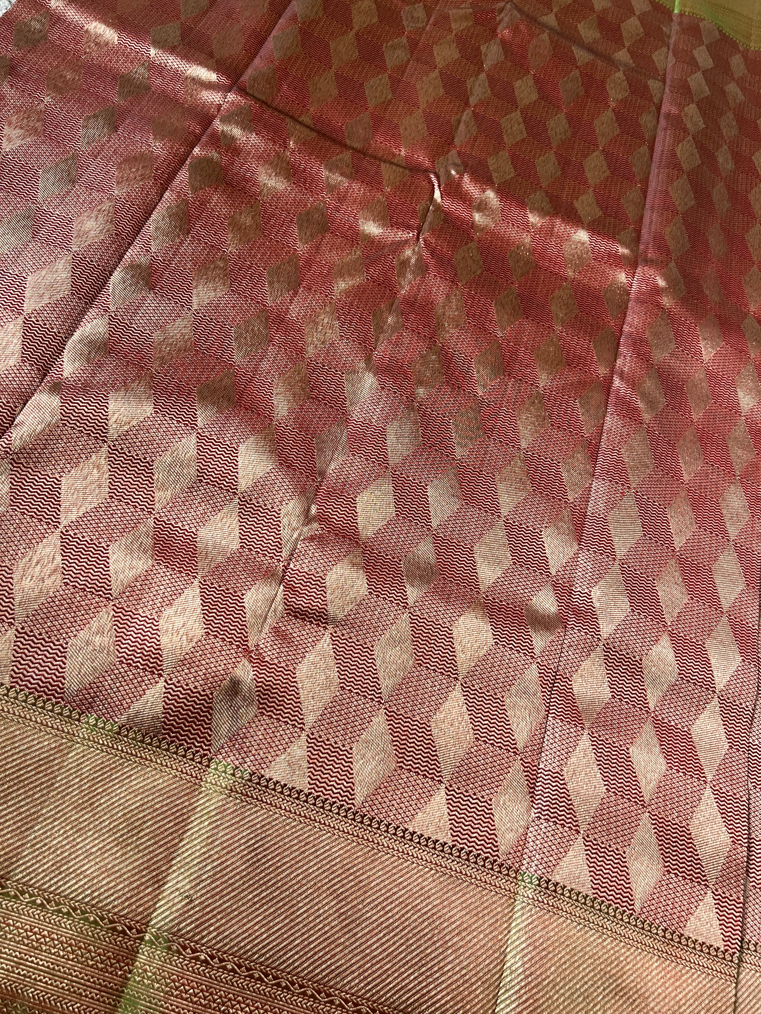 Geometric Patterned Kanchipuram Saree | OM163