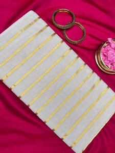Line Weaving Pattern Chendamangalam Weaved Kerala Cotton Saree | PH236