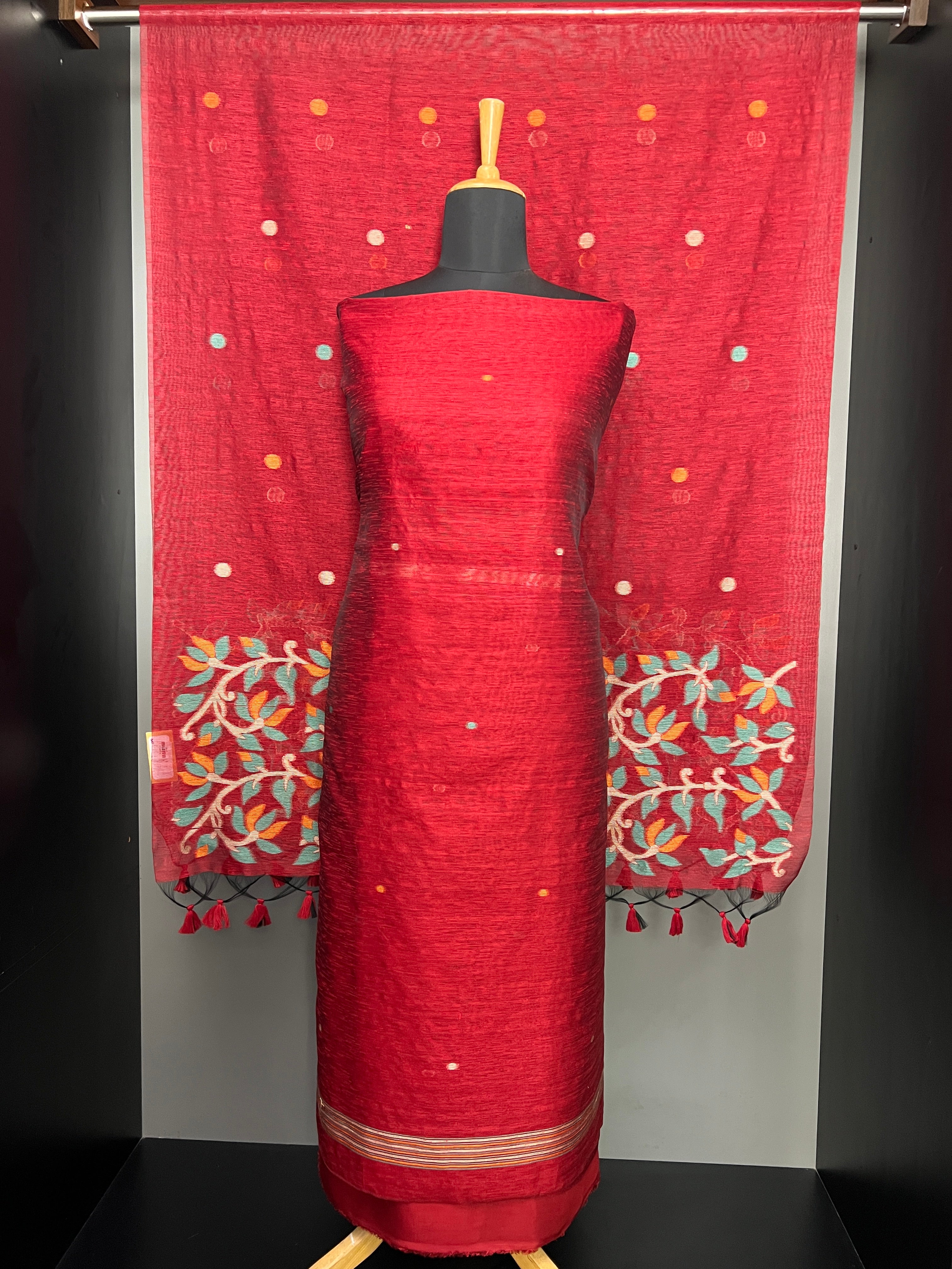 Jamdani Weaved Chanderi Finish Salwar Set | SP350