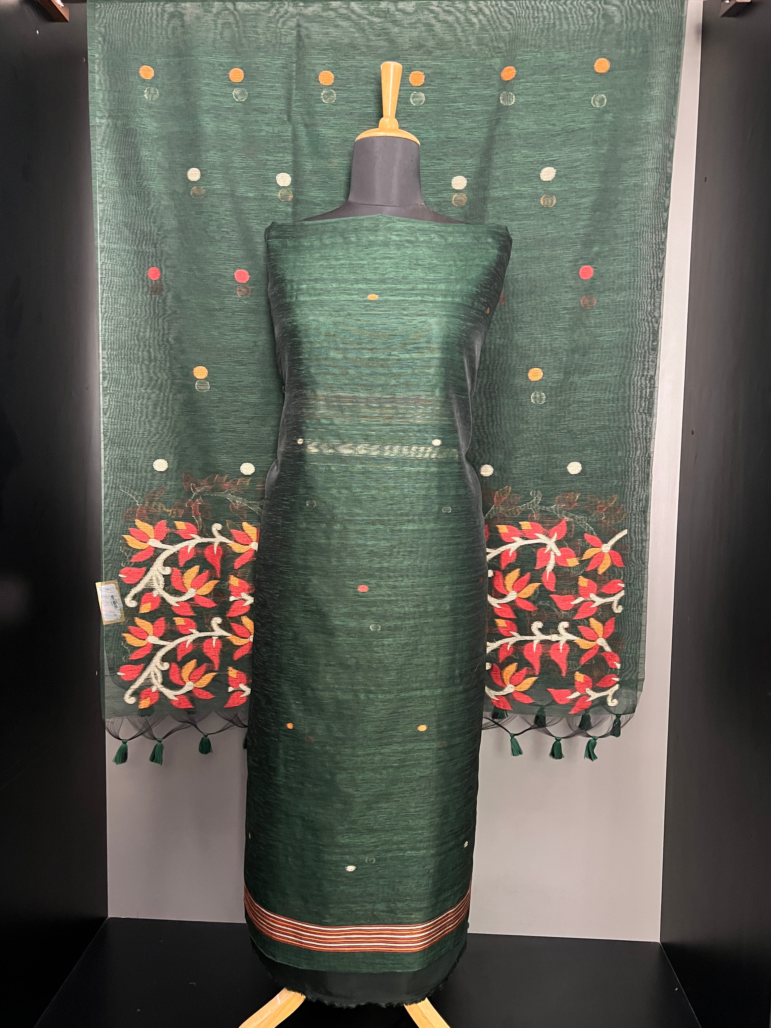 Jamdani Weaved Chanderi Finish Salwar Set | SP351